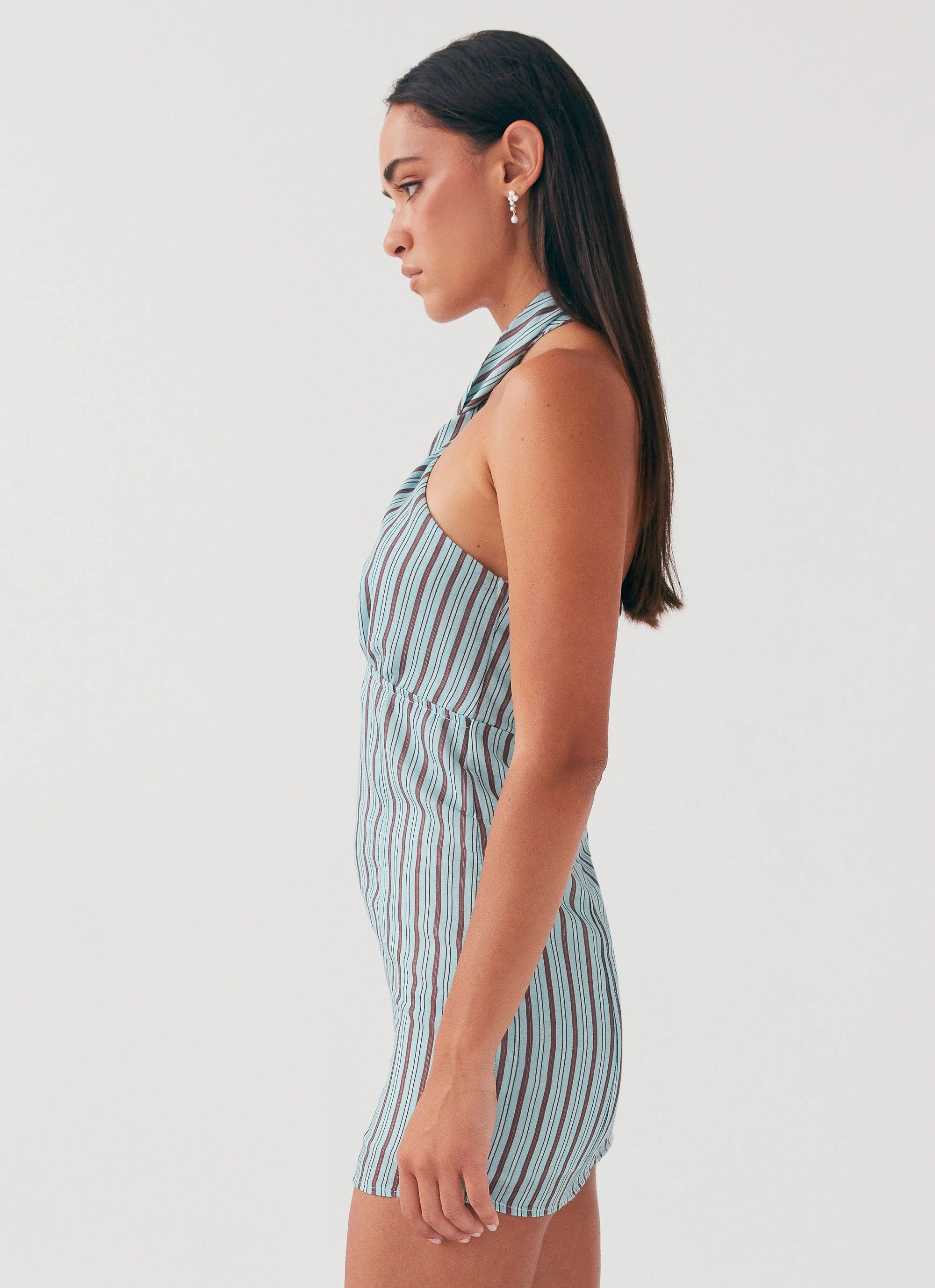 Sabine Linen Mini Dress - Coastal Stripe Care-Instructions-Included