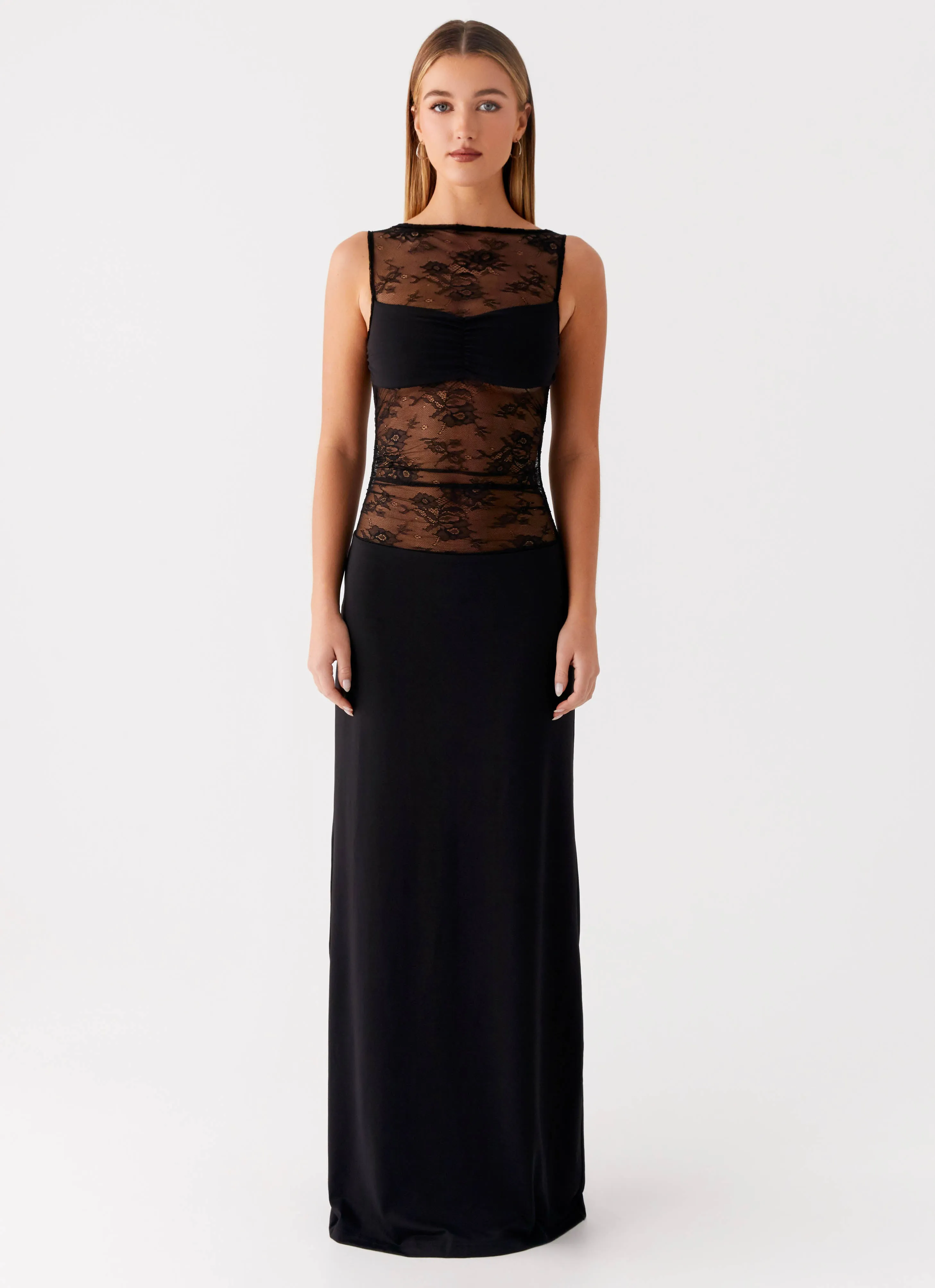 Wesley Maxi Dress - Black Softly Structured