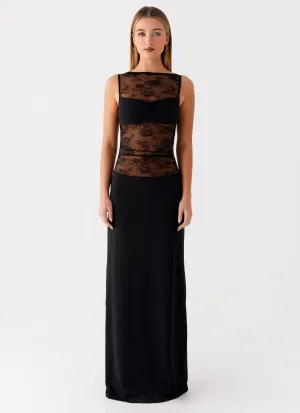 Wesley Maxi Dress - Black Softly Structured
