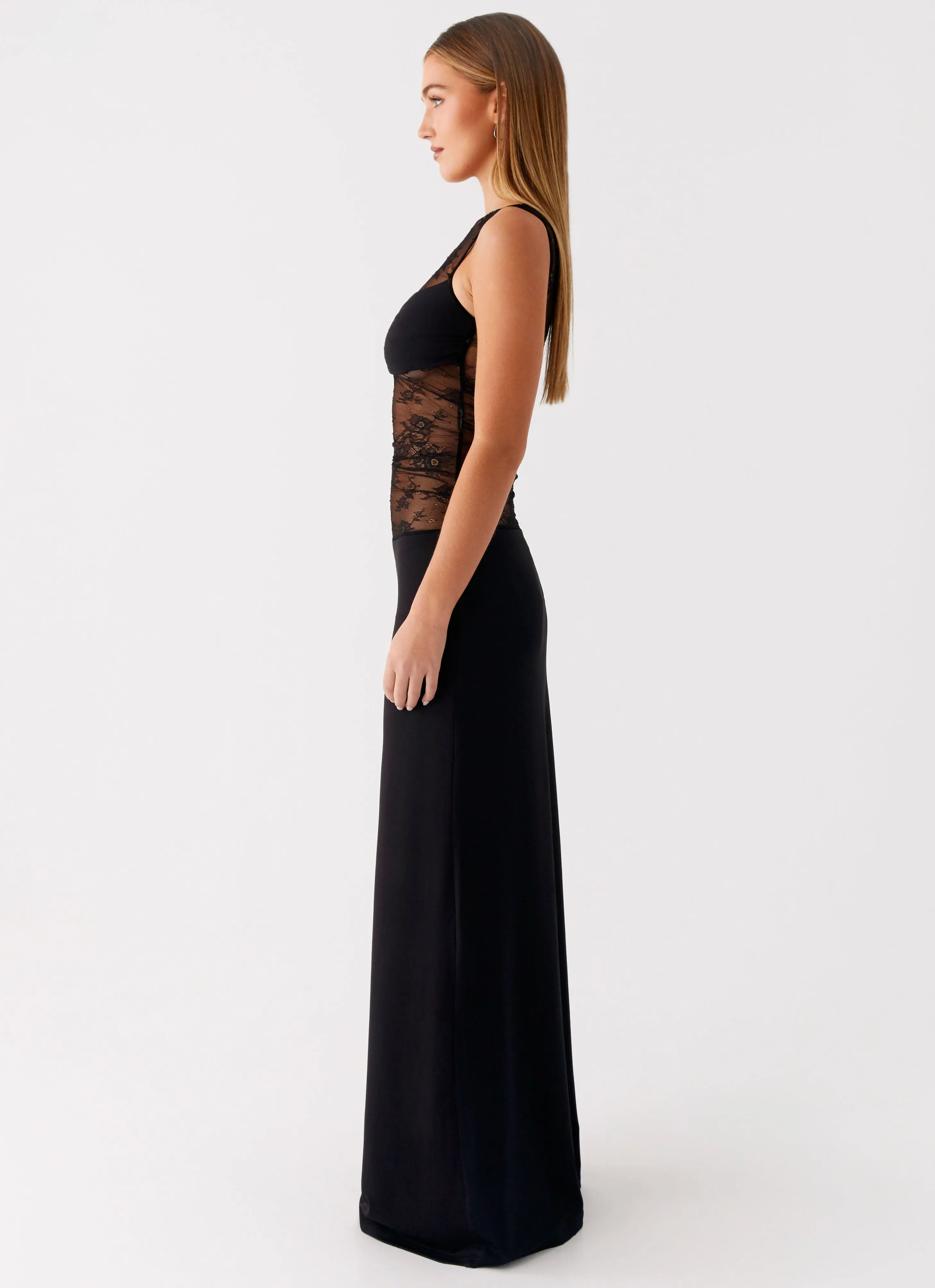 Wesley Maxi Dress - Black Smooth-Lining