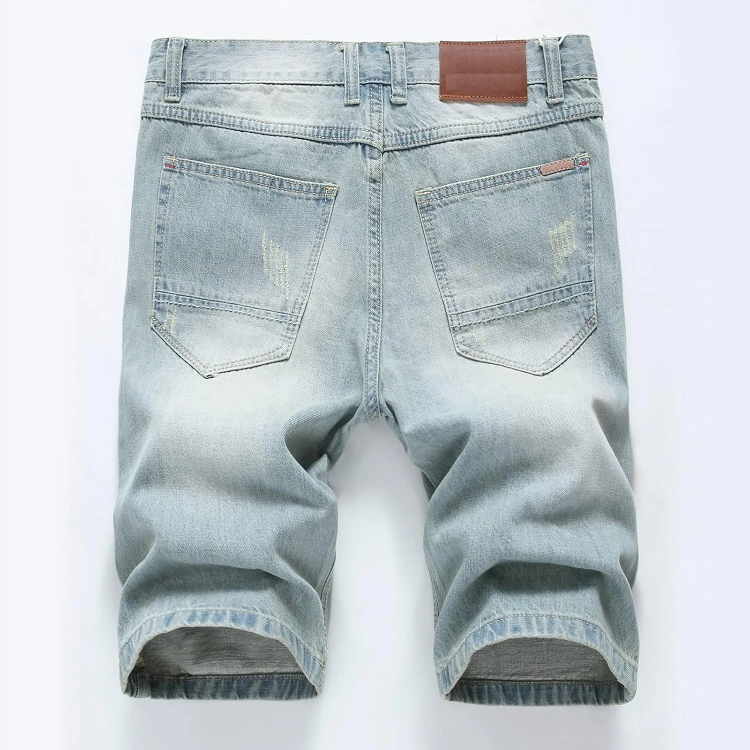 Western Ripped Straight Leg Distressed Stretchy Jeans for Mens Summer Fall Denim Pants Shorts Jeans Mens 2024 Y2K