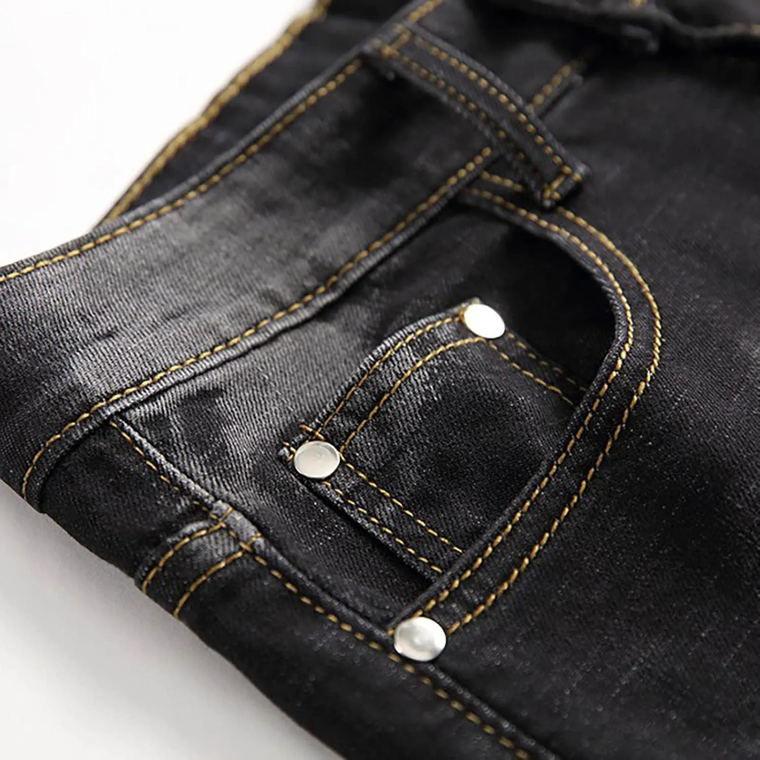 Western Ripped Straight Leg Distressed Stretchy Jeans for Mens Summer Fall Denim Pants Shorts Jeans Mens 2024 Y2K