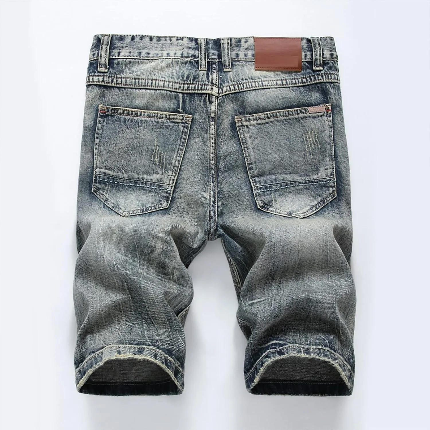 Western Ripped Straight Leg Distressed Stretchy Jeans for Mens Summer Fall Denim Pants Shorts Jeans Mens 2024 Y2K