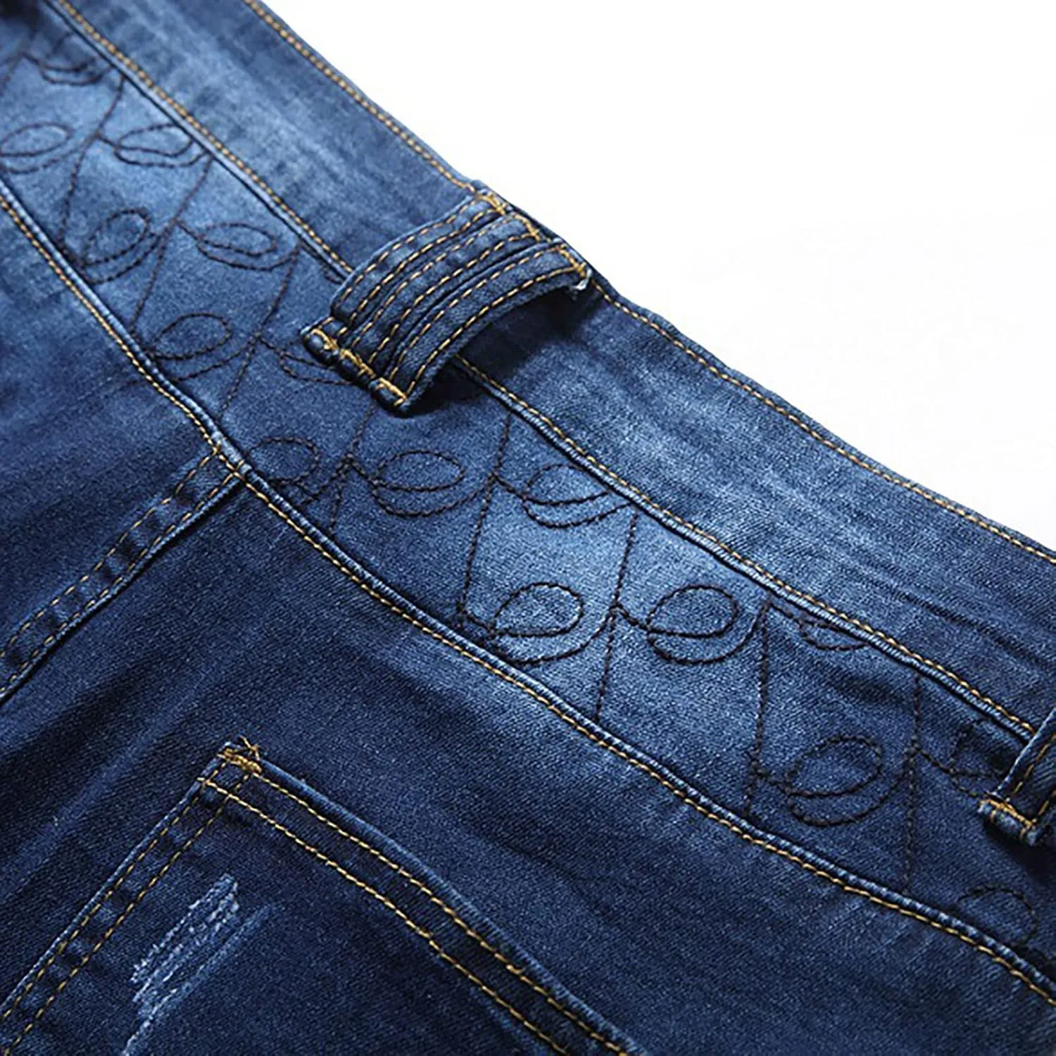 Western Ripped Straight Leg Distressed Stretchy Jeans for Mens Summer Fall Denim Pants Shorts Jeans Mens 2024 Y2K
