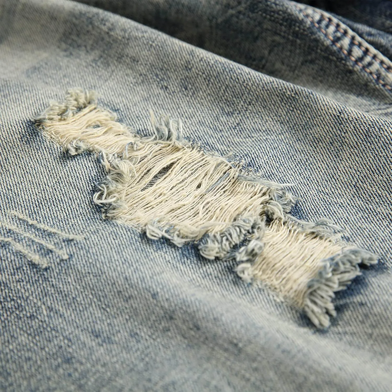 Western Ripped Straight Leg Distressed Stretchy Jeans for Mens Summer Fall Denim Pants Shorts Jeans Mens 2024 Y2K