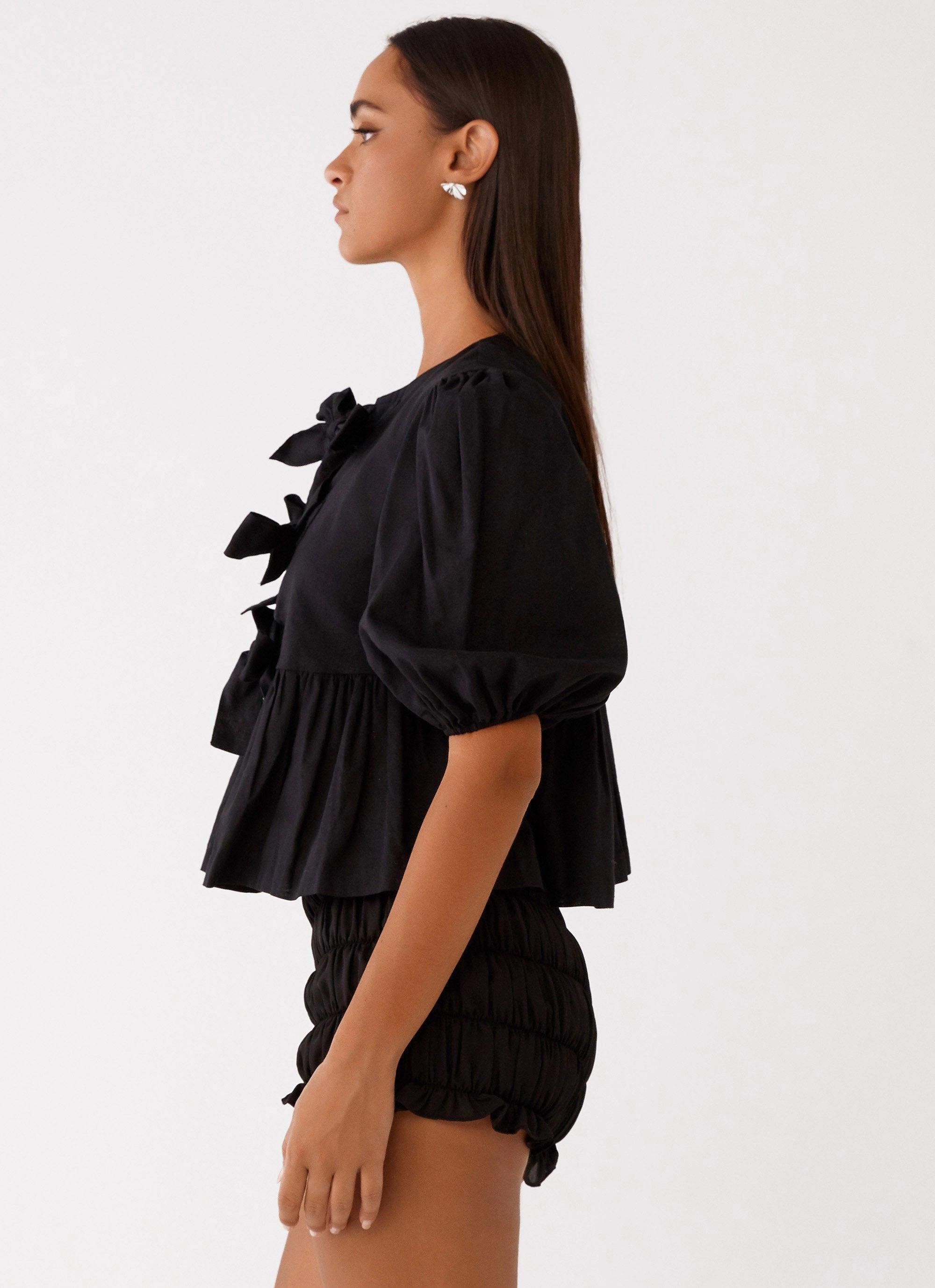 Western Wind Tie Top - Black Multi Panel Design