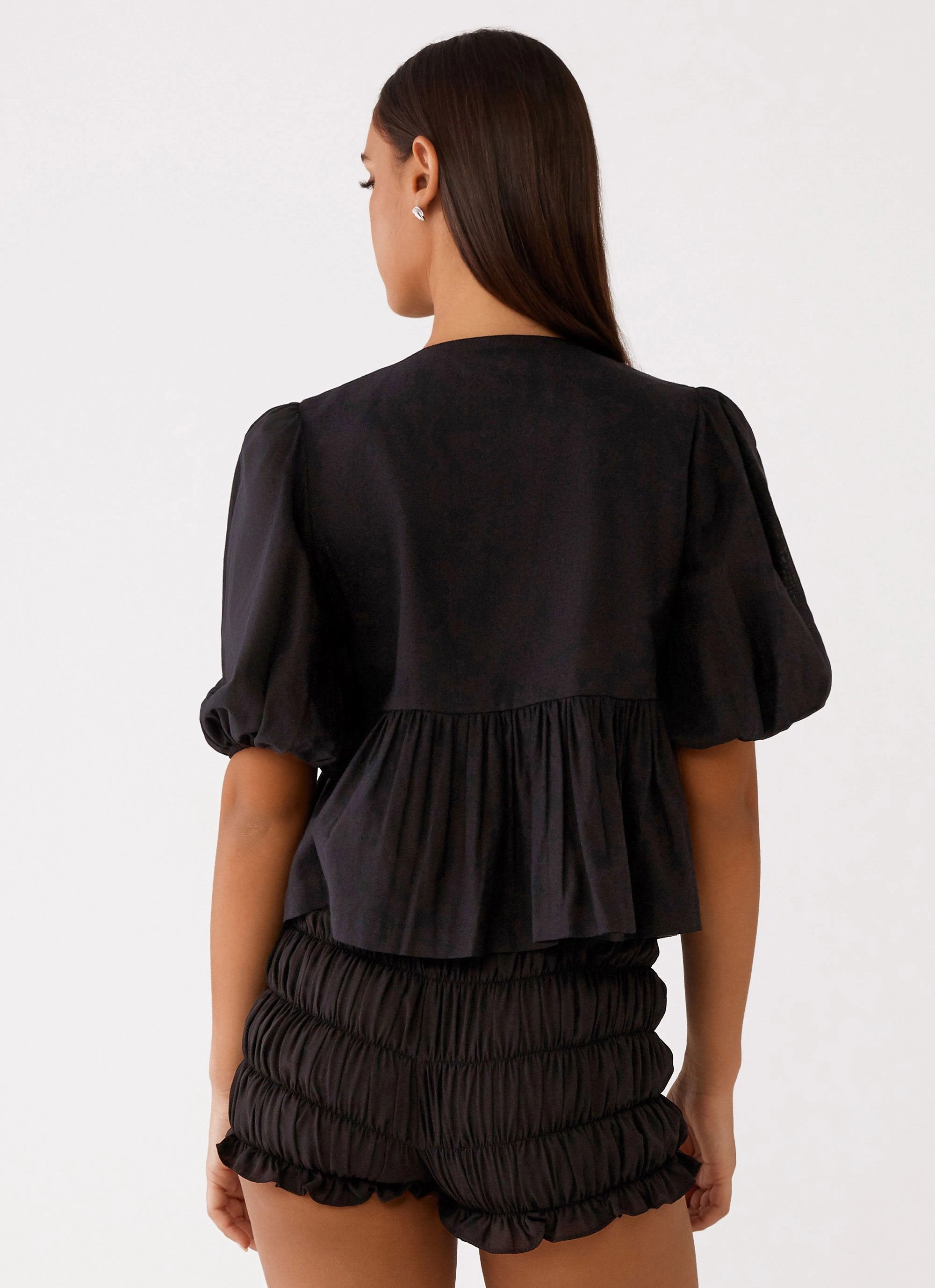 Western Wind Tie Top - Black TactileWeave BondedShoulder