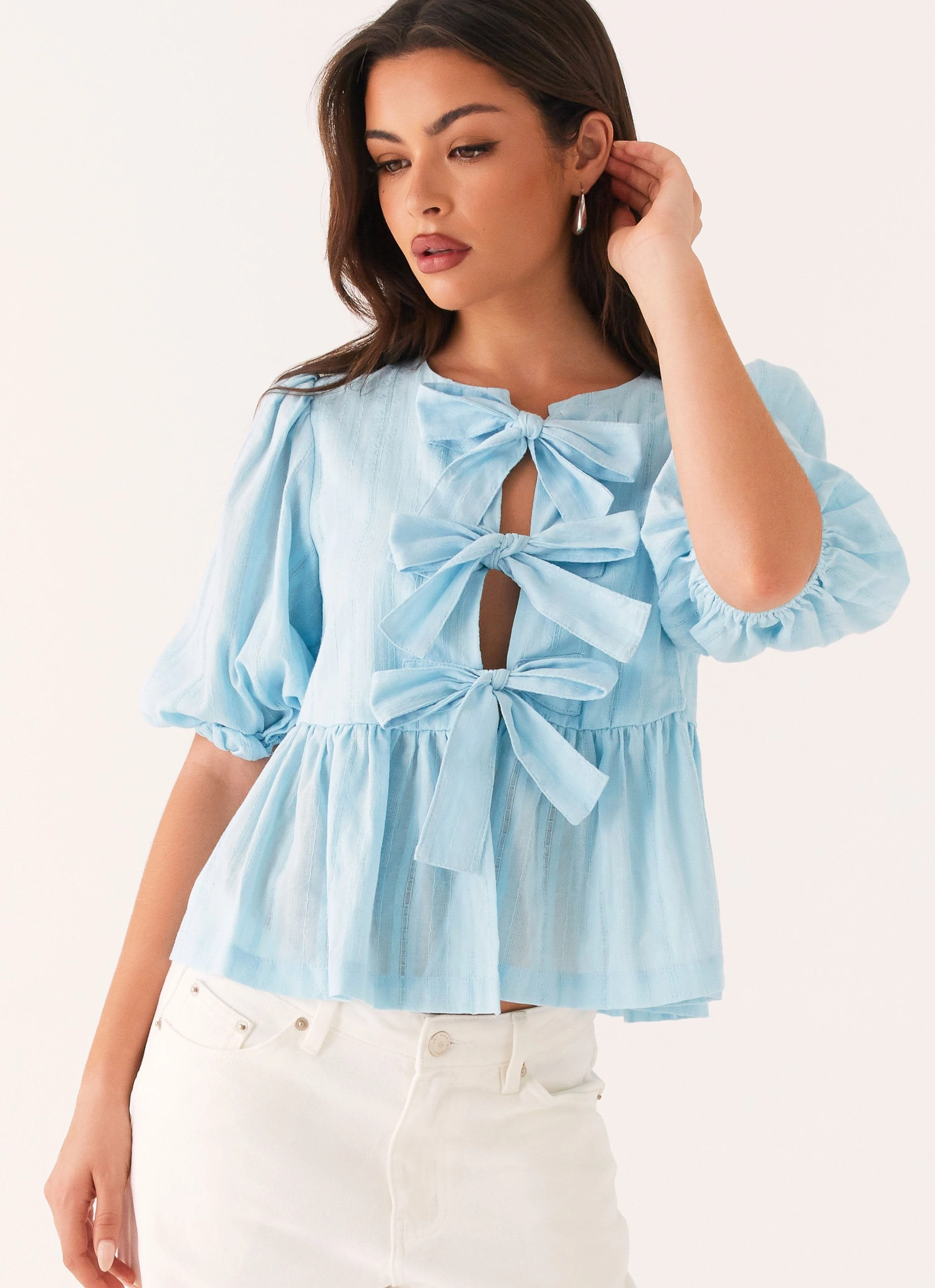 Western Wind Tie Top - Blue HighStretch