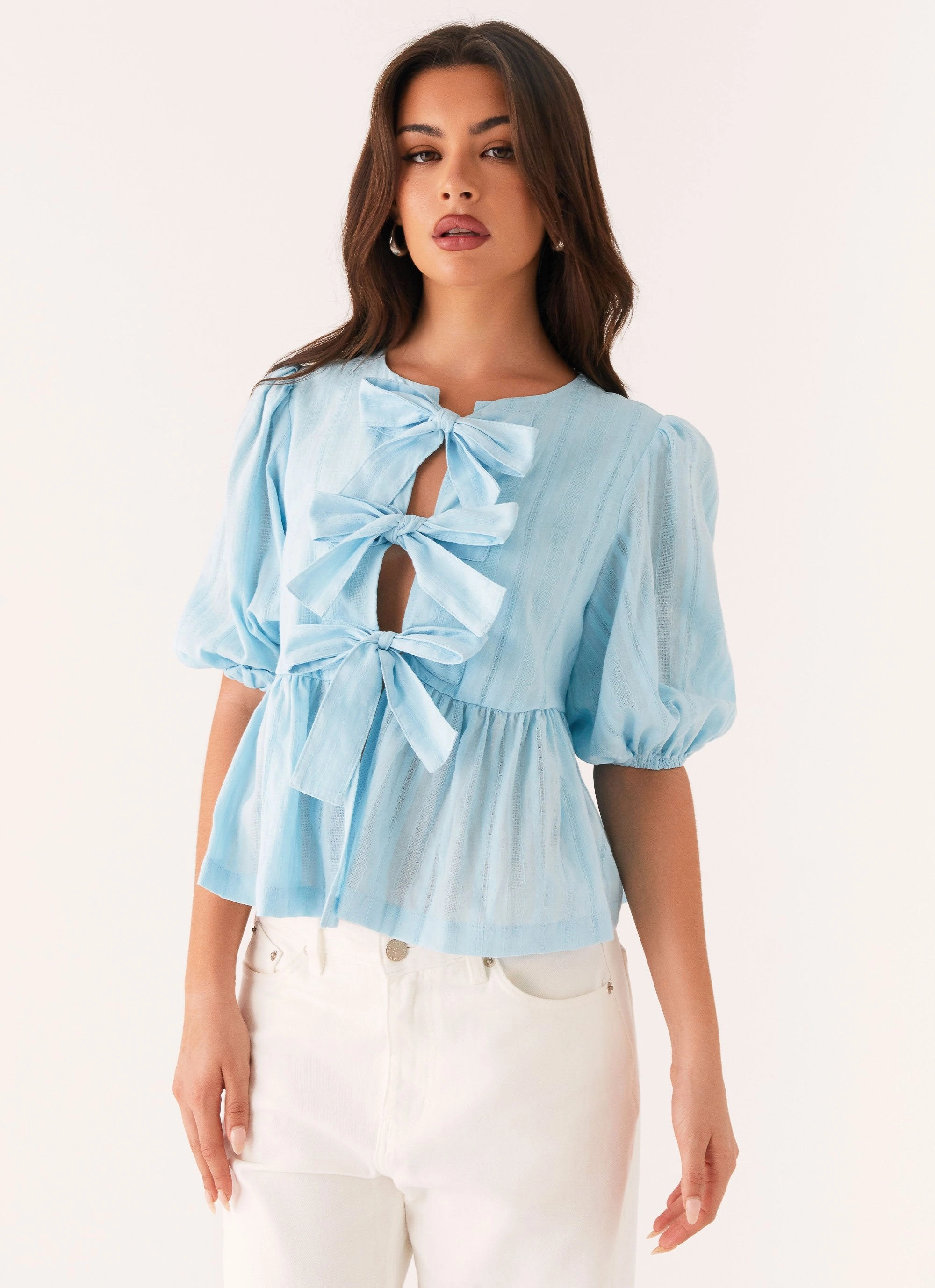 Western Wind Tie Top - Blue HeavyweightThermal