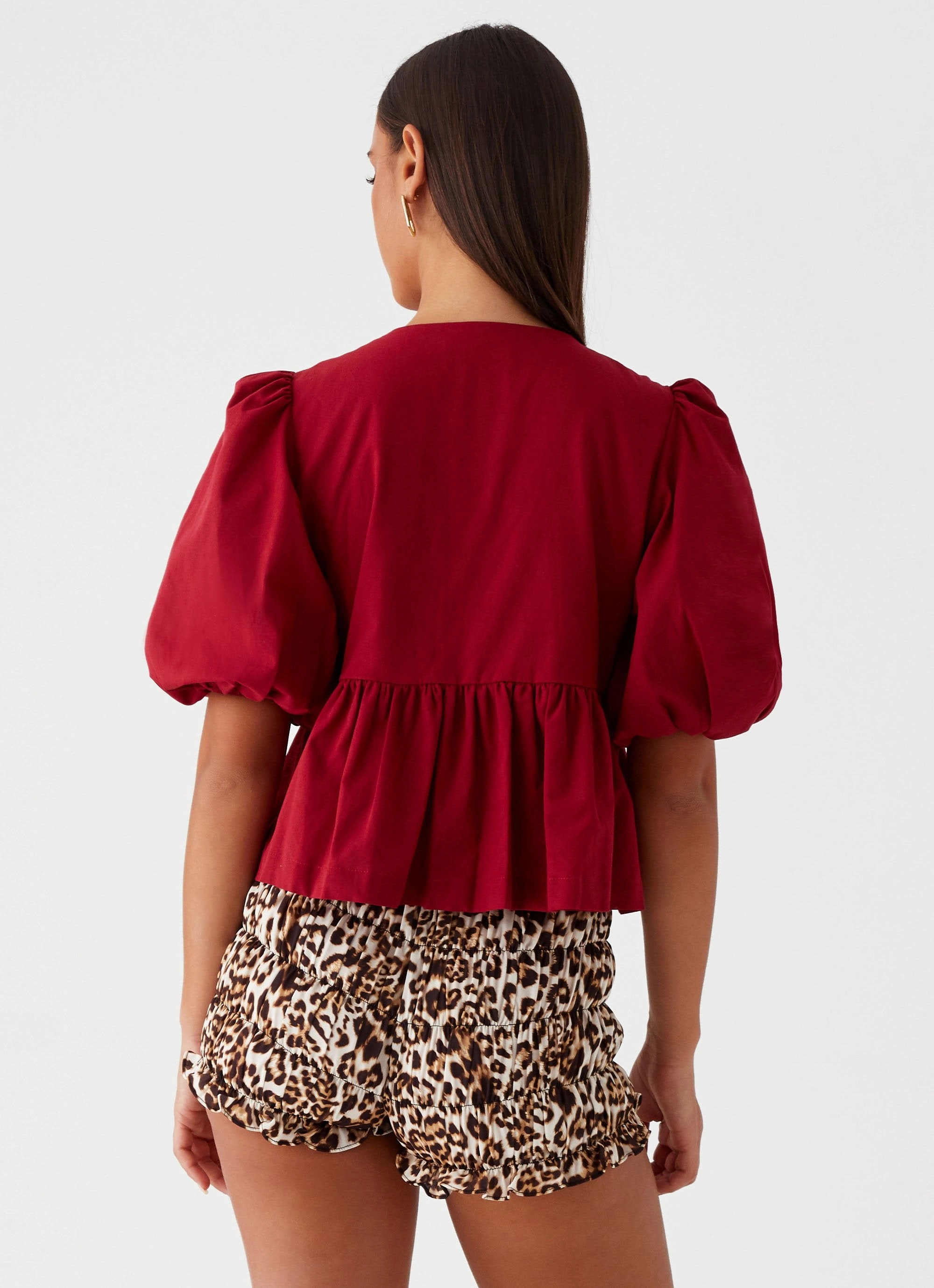 Western Wind Tie Top - Maroon NonPill Surface Treatment