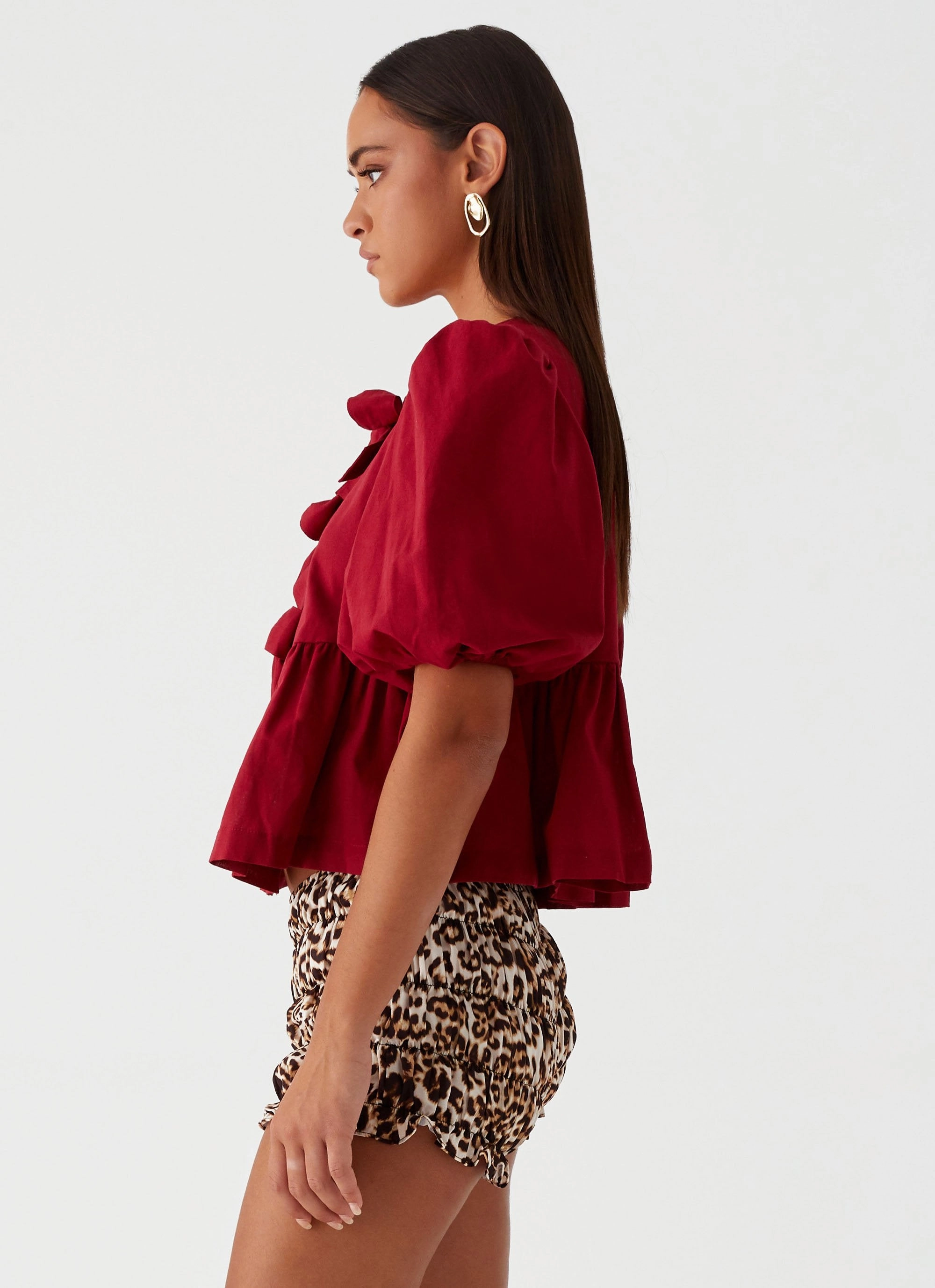 Bonded Seam Durability Western Wind Tie Top - Maroon