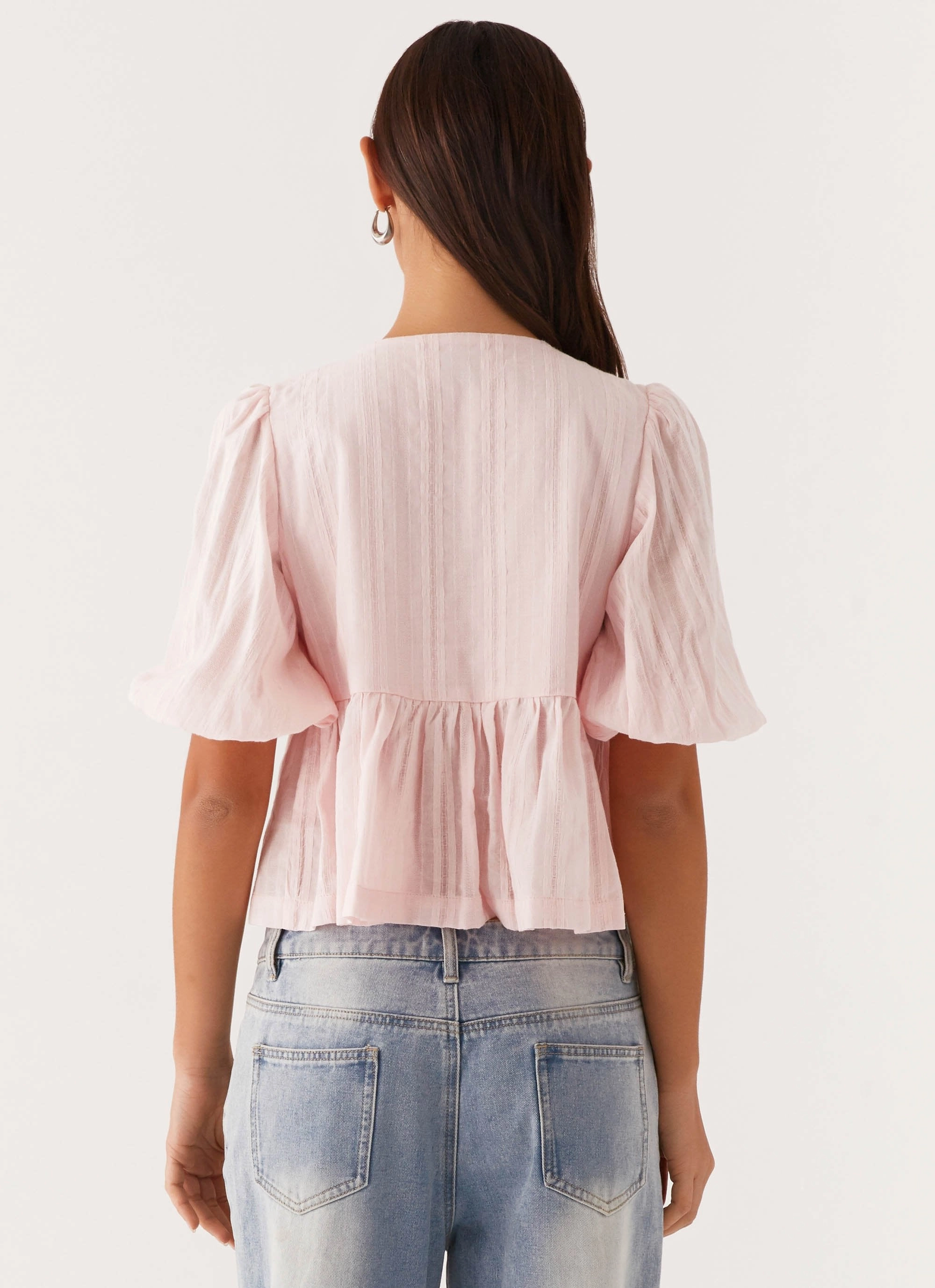 Wicking Inner Lining ButtonDownCollar Western Wind Tie Top - Pink