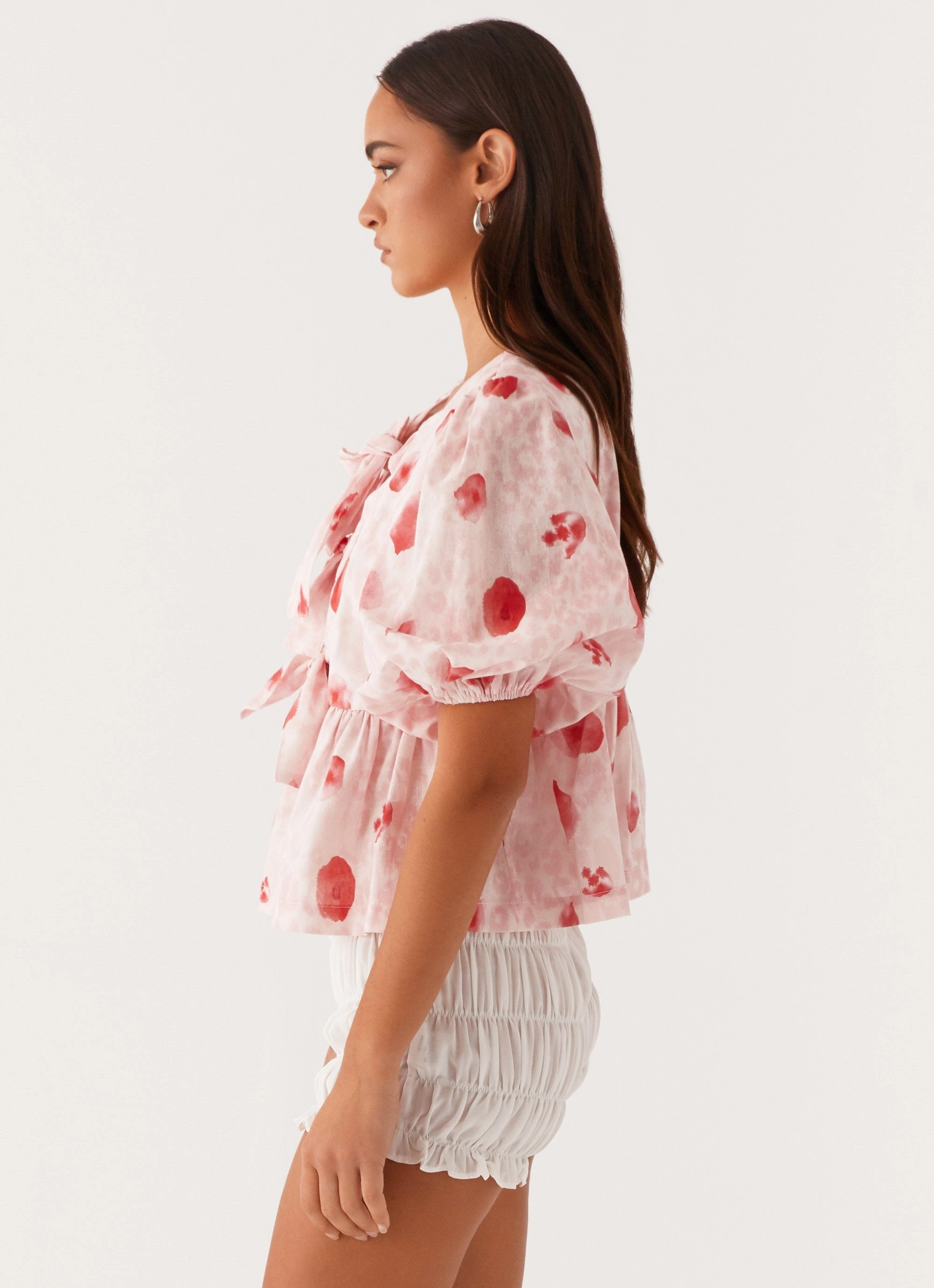 QuickDry Texture Western Wind Tie Top - Rose Leopard