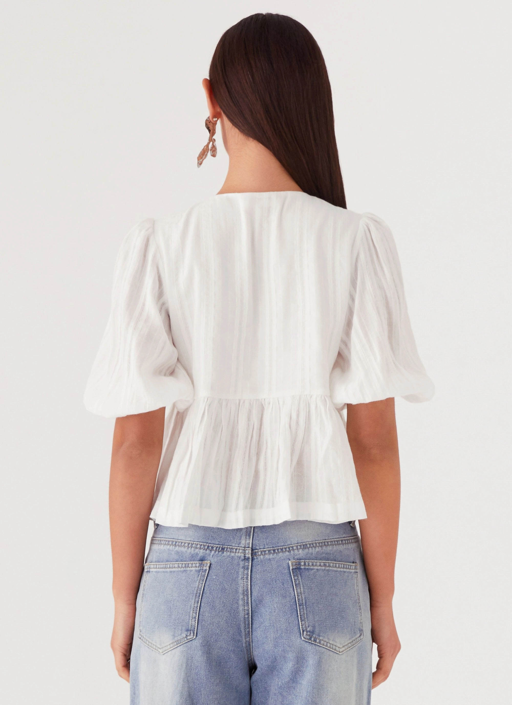 Soft Cotton FadeResistantTechnology Western Wind Tie Top - White