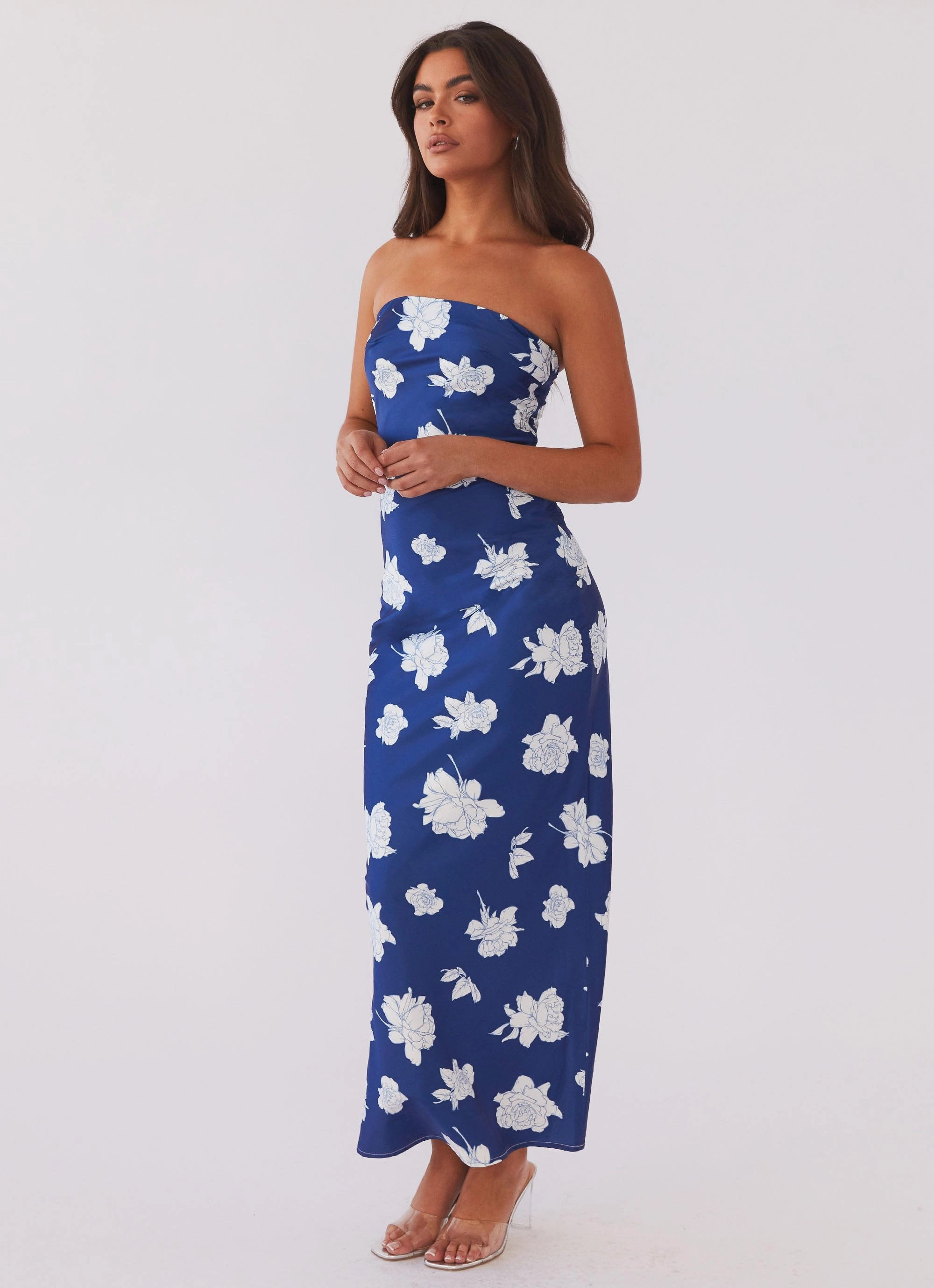Art Spirit What I Want Maxi Dress - Navy Flora