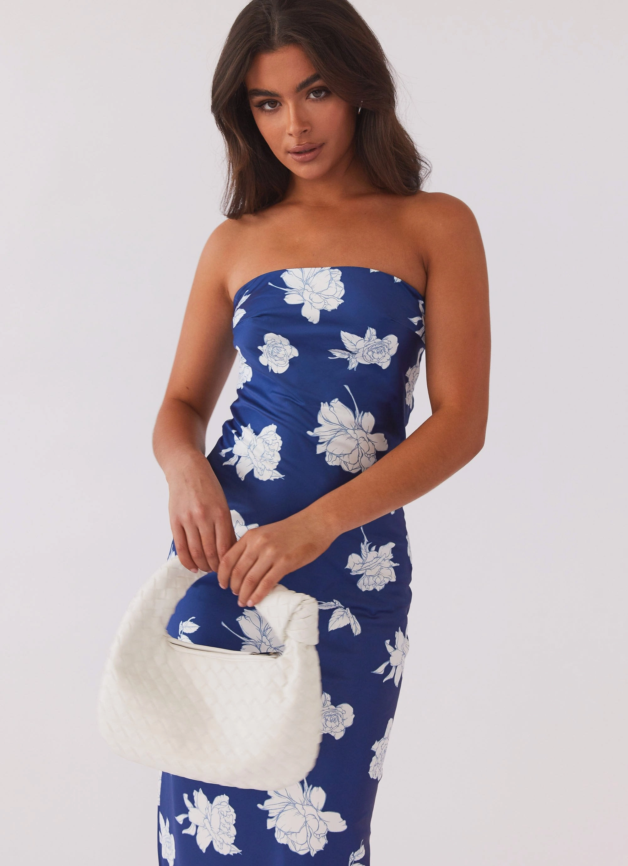 What I Want Maxi Dress - Navy Flora Dreamy Silhouette