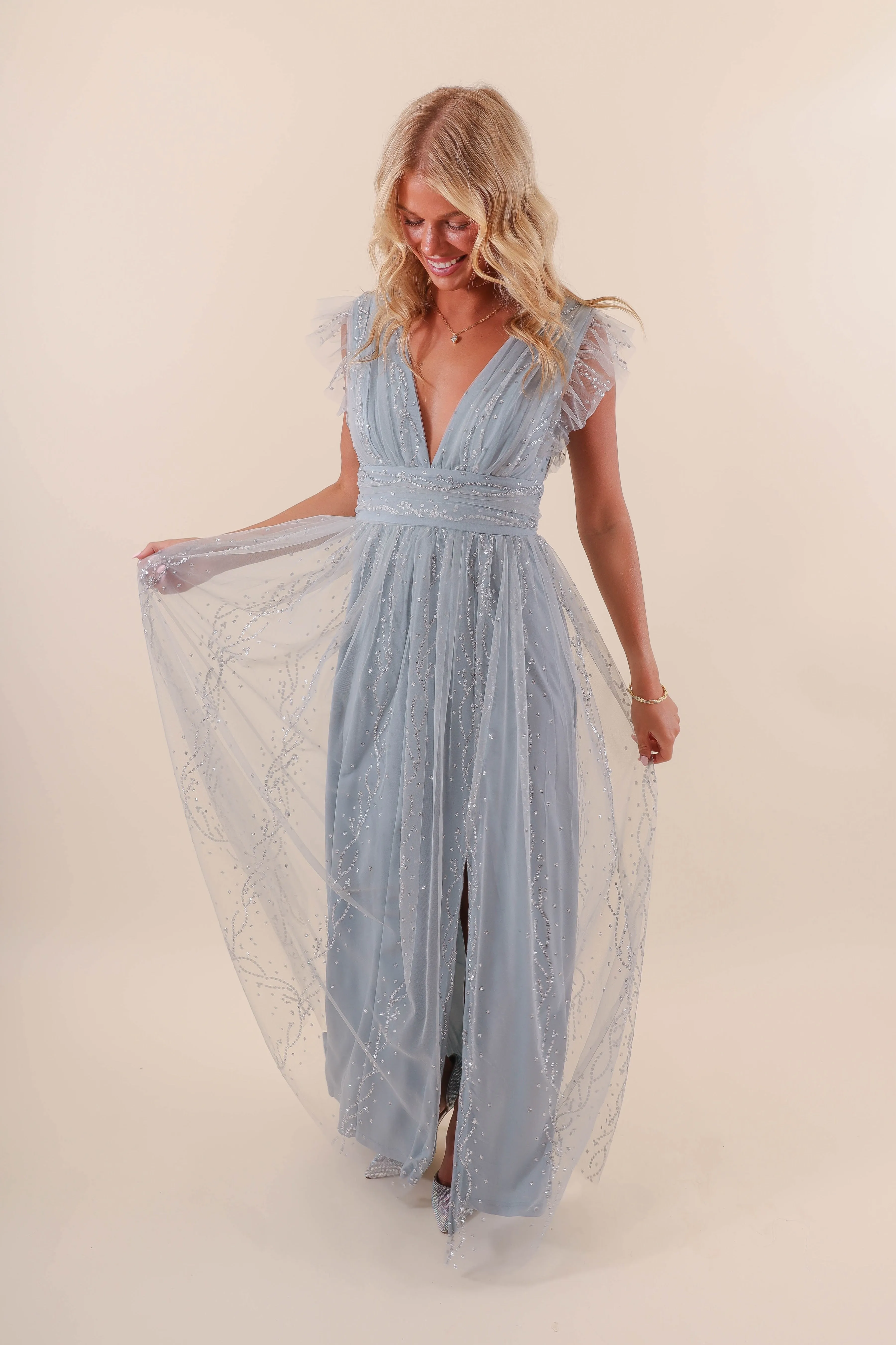 When The Clock Strikes Twelve Maxi Dress Romantic-Detail
