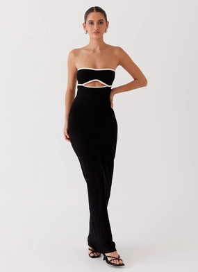 Matte-Lining When In Rome Knit Maxi Dress - Black
