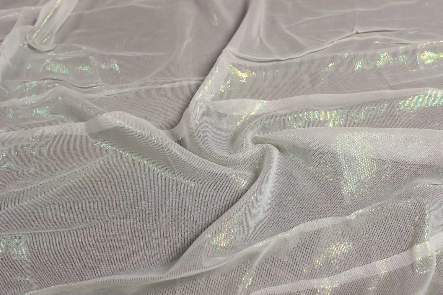White Plain Georgette Lurex Viscose Fabric