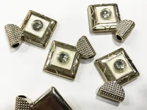 White Square Stone Designer Hanging Buttons (38x45 mm)