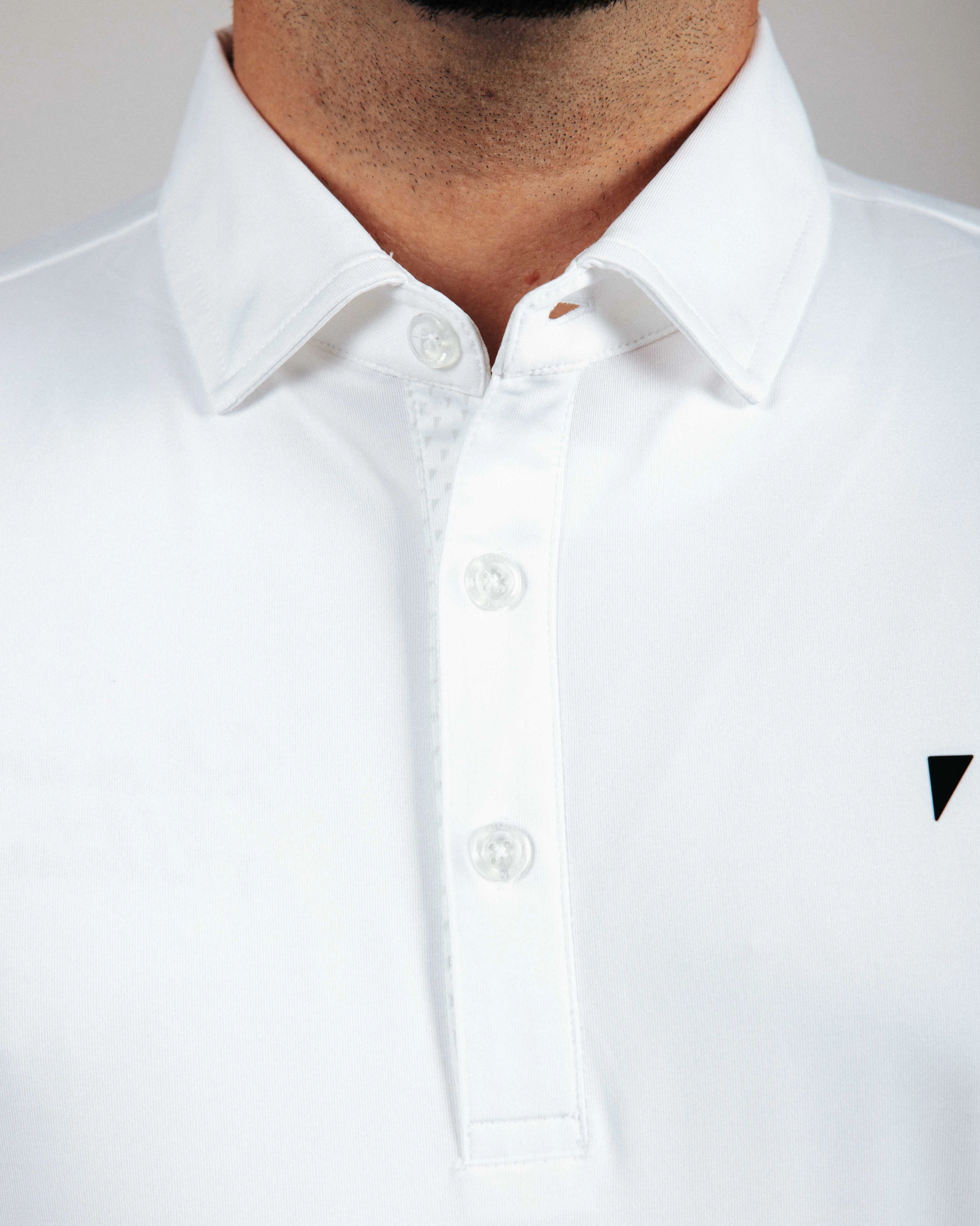 Relaxed Look White Long Sleeve Classic Polo