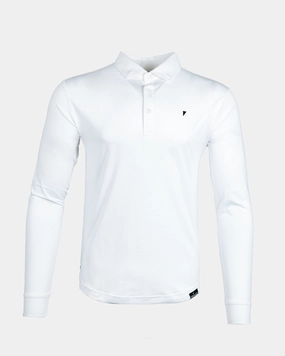 White Long Sleeve Classic Polo VentilatedArmholes