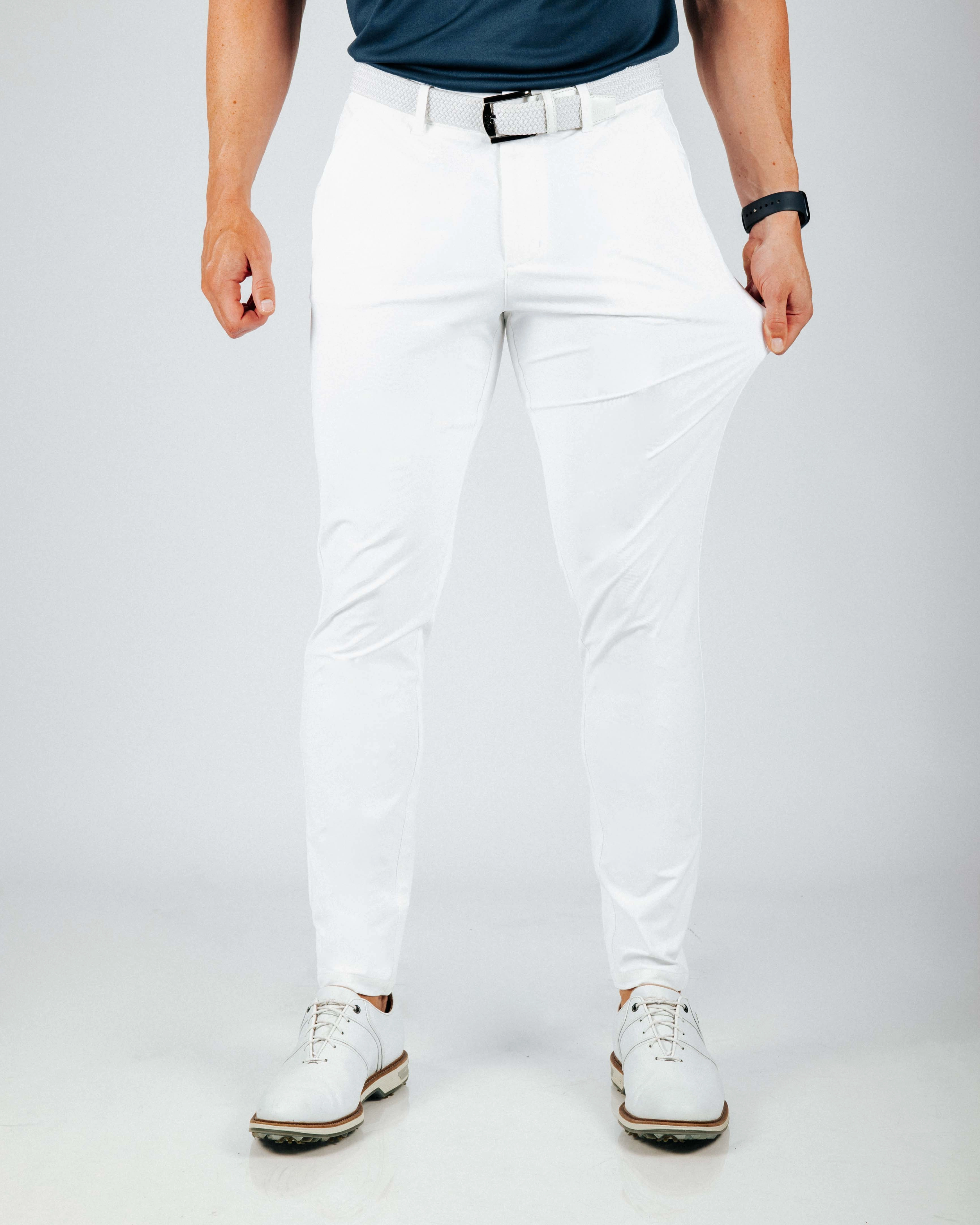 White Traditional Pants relaxed shape