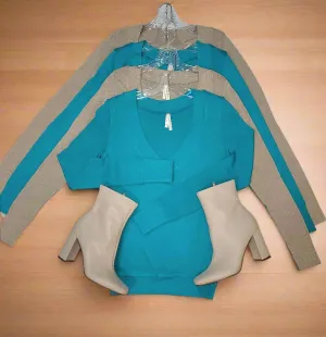 Wide Band V-Neck Sweater