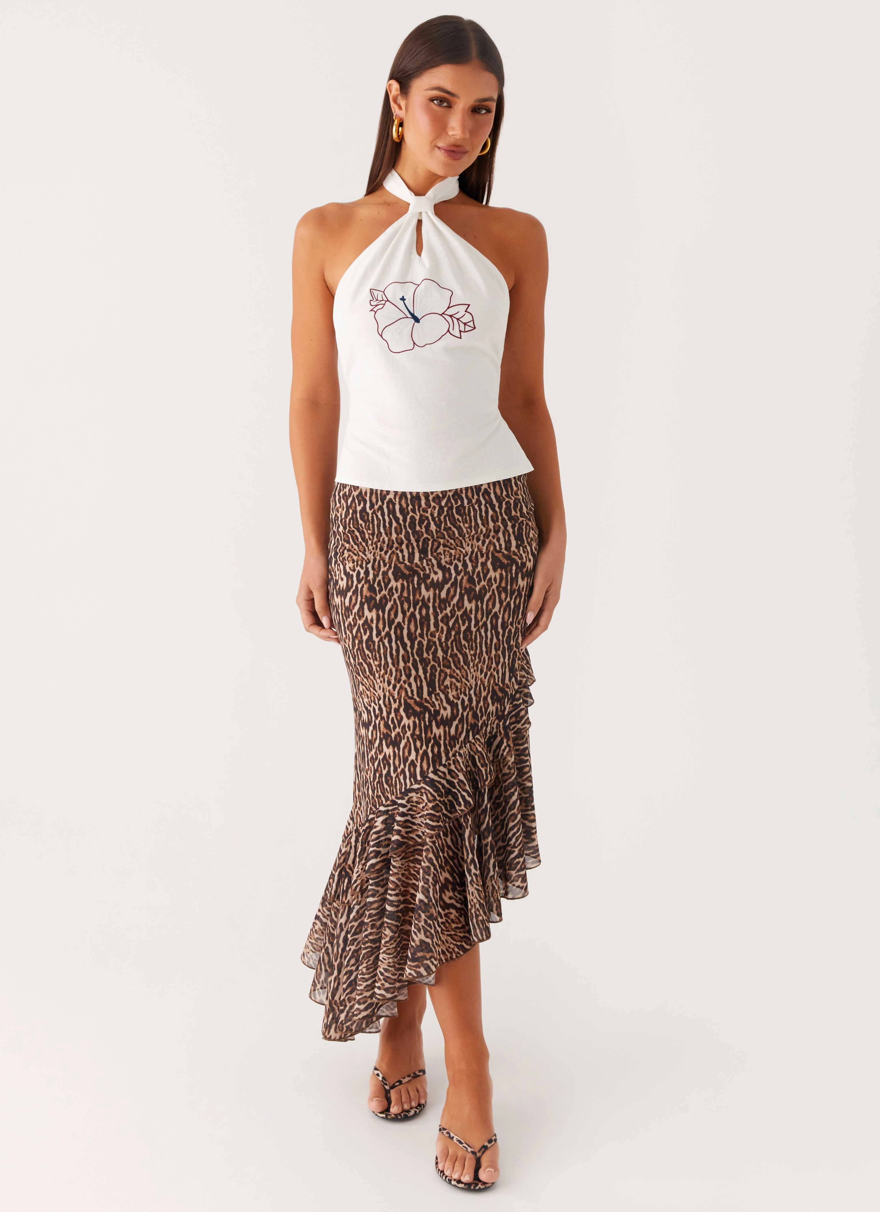 Durable Utility Wild Tide Midi Skirt - Cheetah