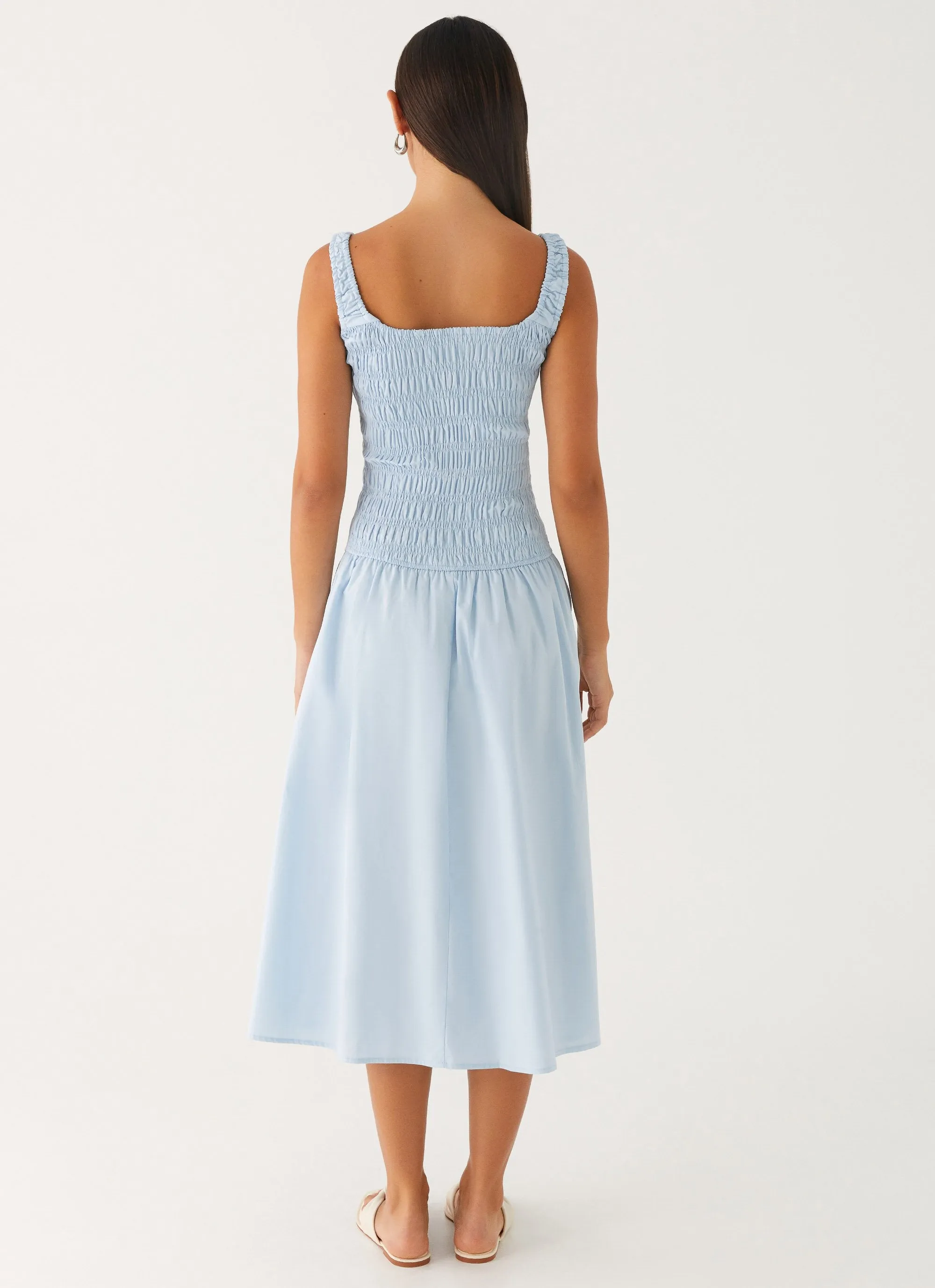 Chic Layers Wildflower Midi Dress - Blue