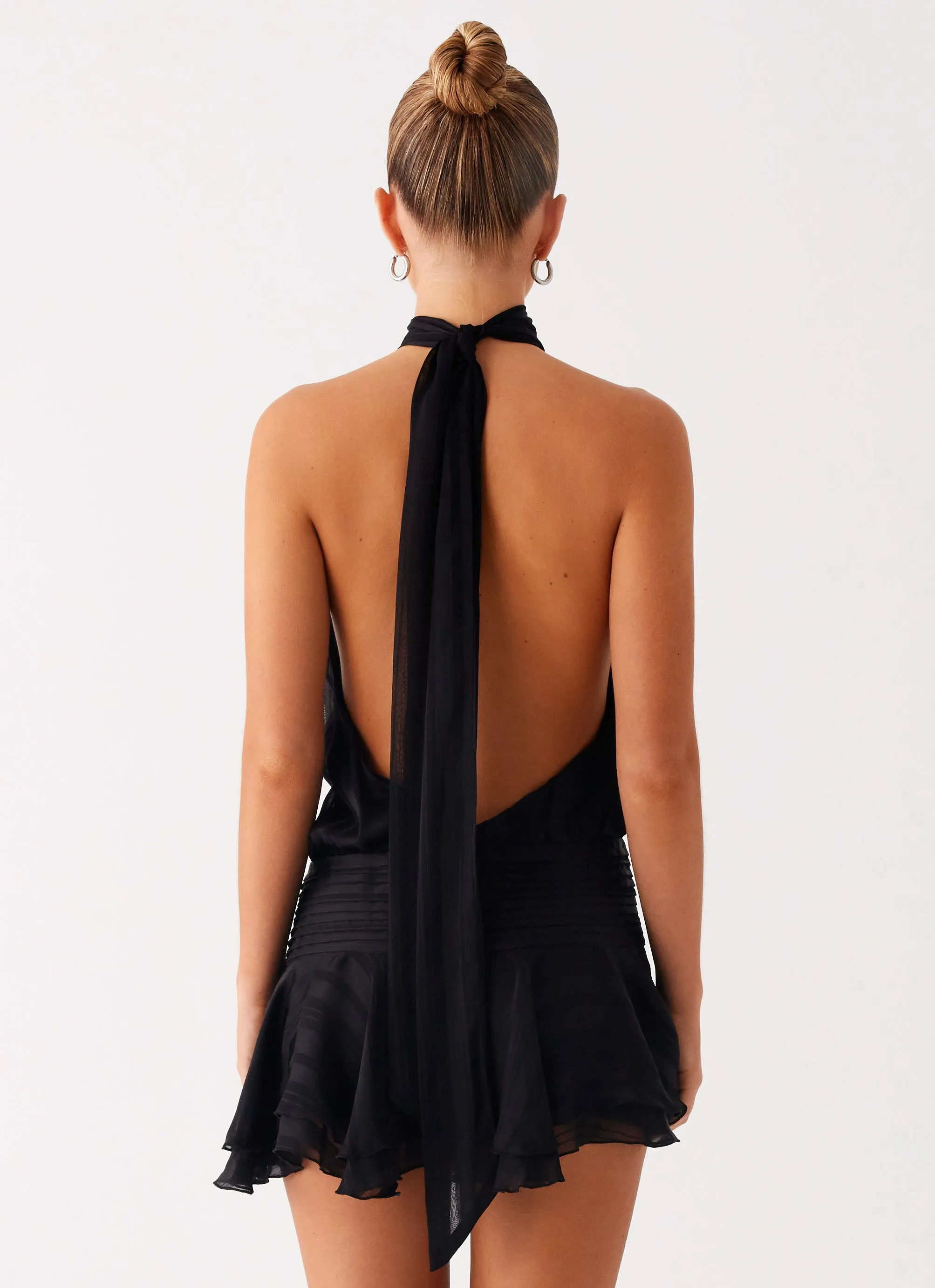 Anytime Wear Classic sheath dress Willow Chiffon Mini Dress - Black