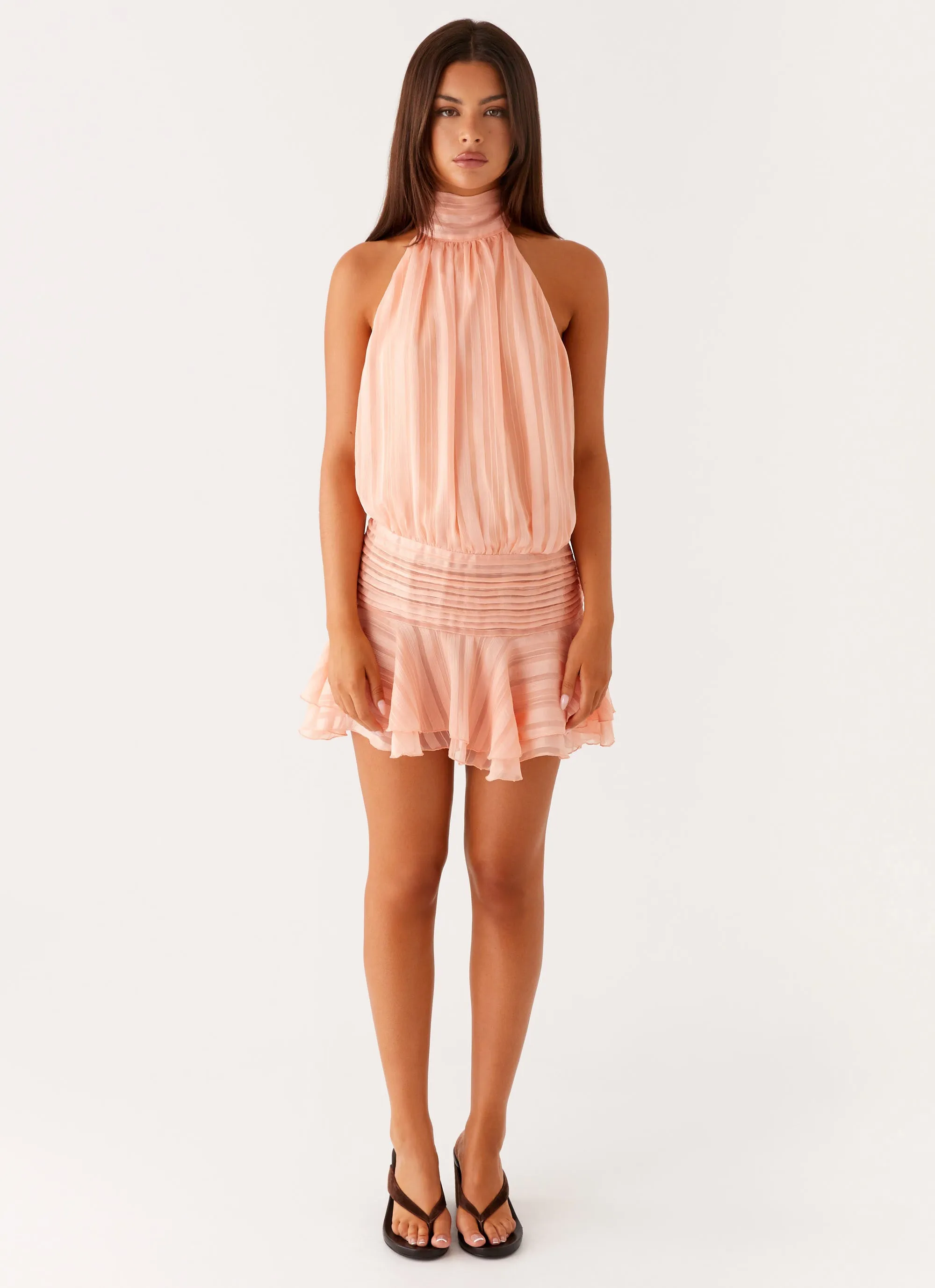 Willow Chiffon Mini Dress - Orange All Inclusive