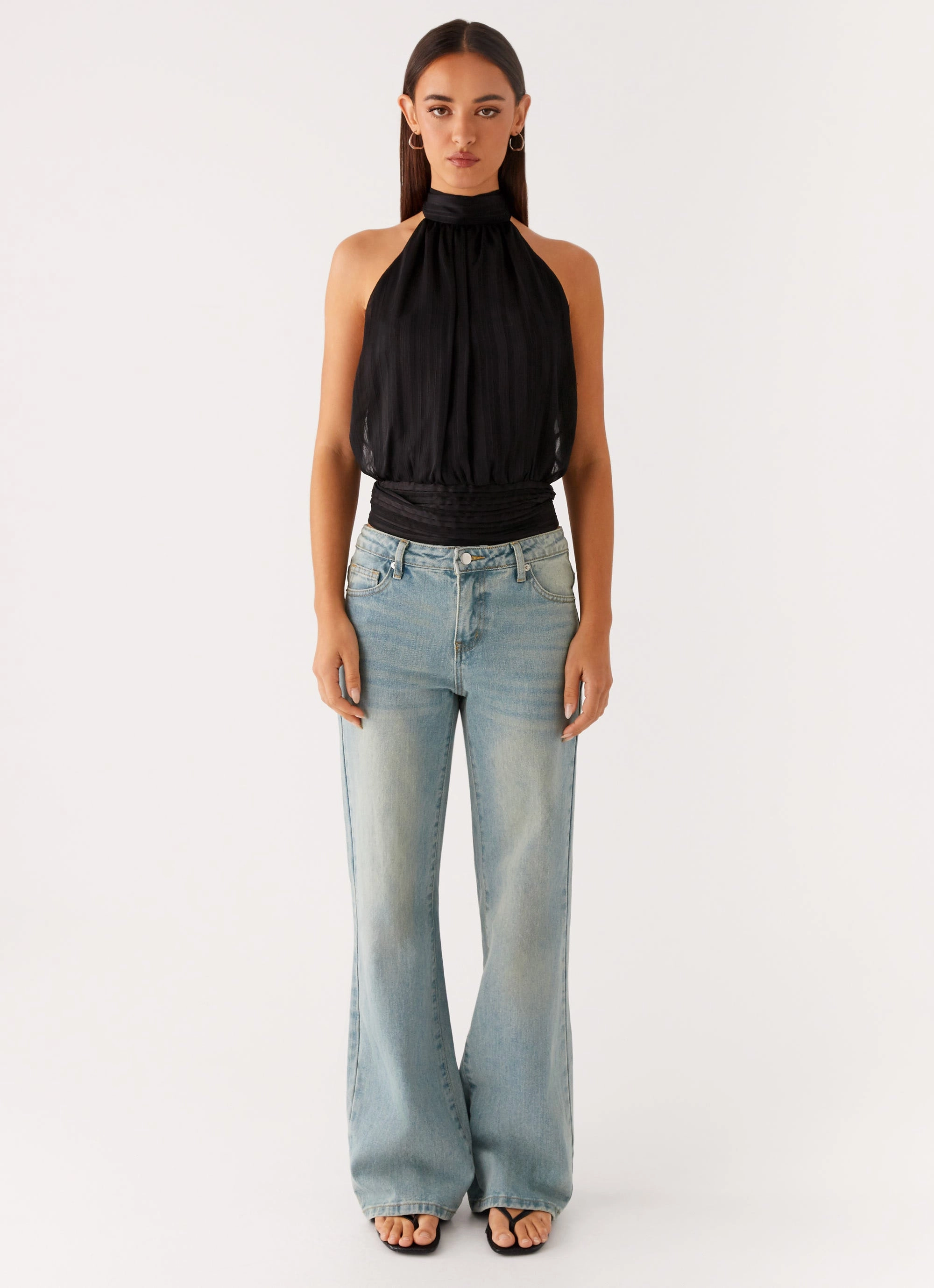 Willow Chiffon Top - Black Compact Thermal Insulation
