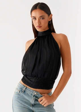 Willow Chiffon Top - Black Anti Static Fabric Odor Resistant Treatment
