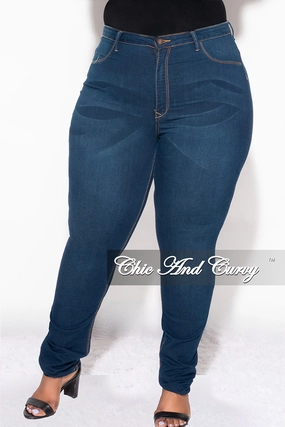 Final Sale Plus Size High Waist Jeans in Dark Denim Quick Layer