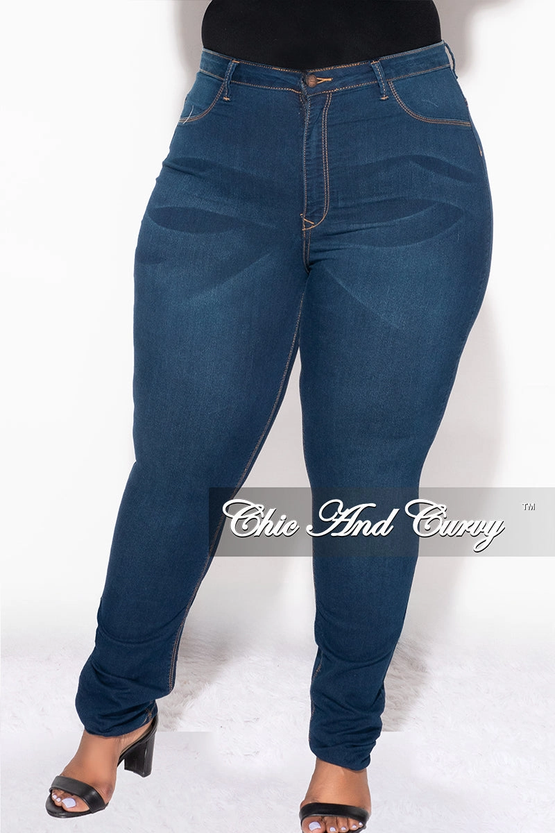 Final Sale Plus Size High Waist Jeans in Dark Denim Quick Layer
