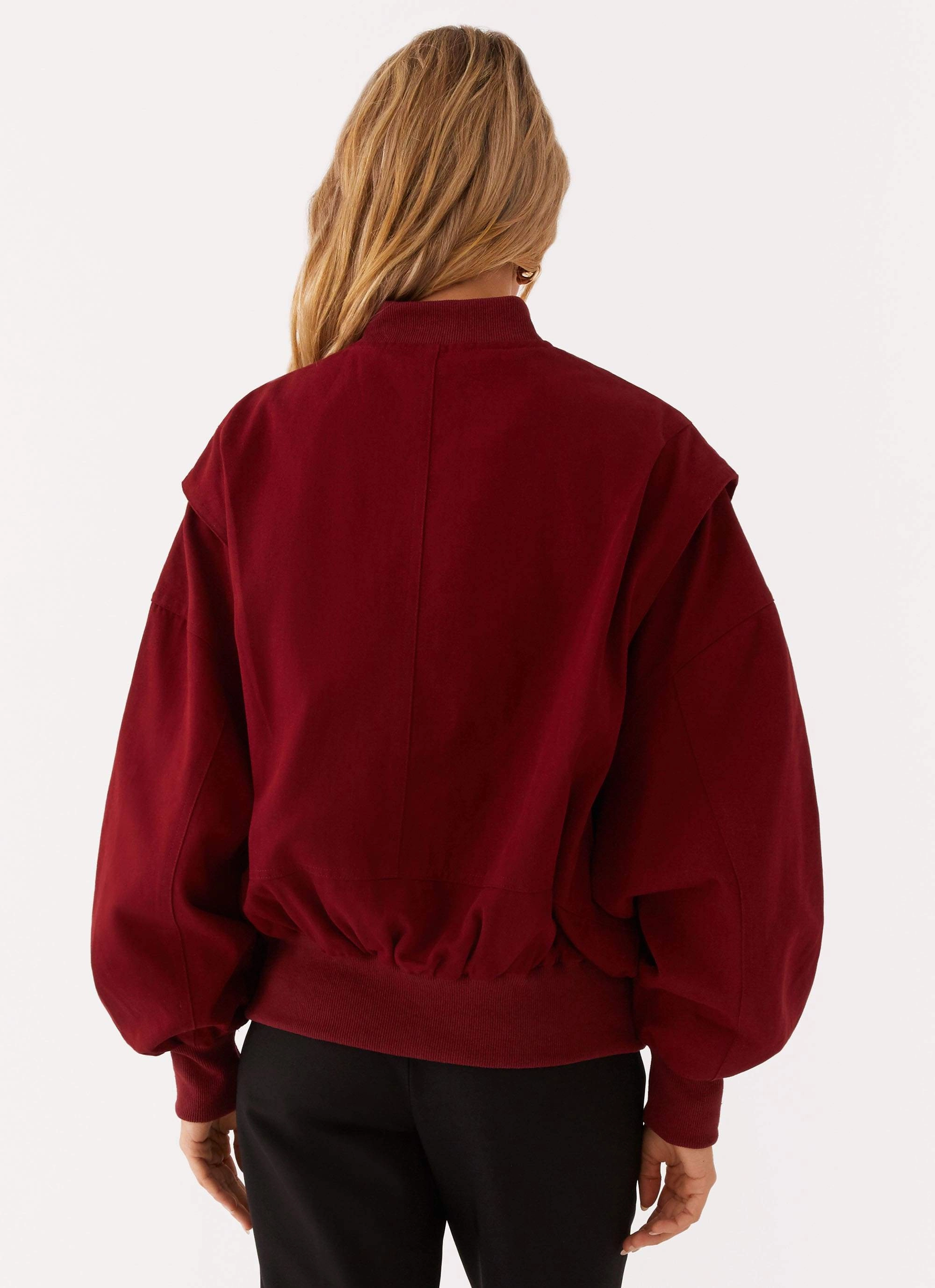 Alabama Bomber Jacket - Red Zippered Closures Non Iron Fabric Tech
