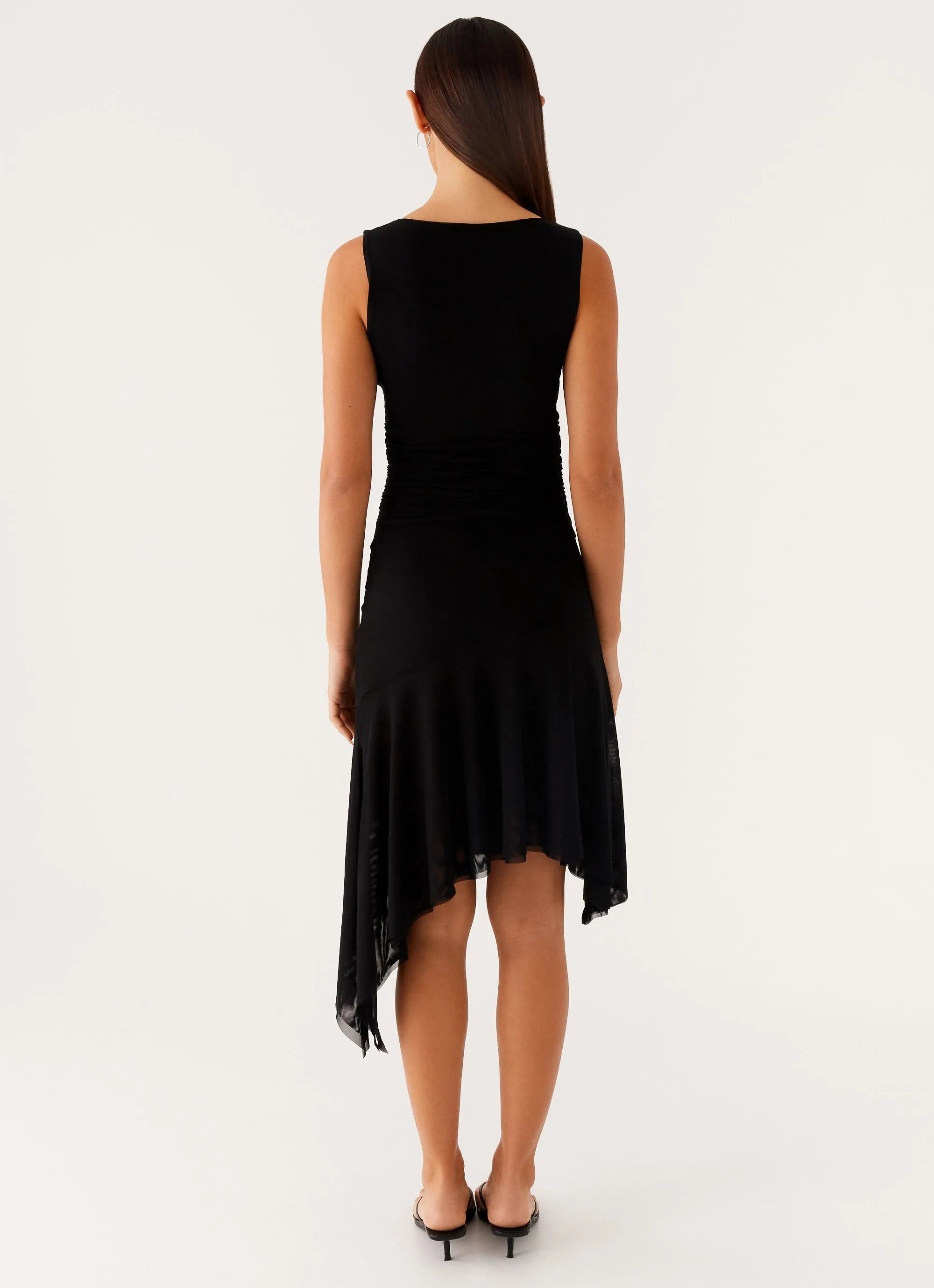 Winona Midi Dress - Black Mood Focused