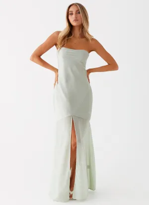 Brea Maxi Dress - Sage Flare Swing Evening Classic