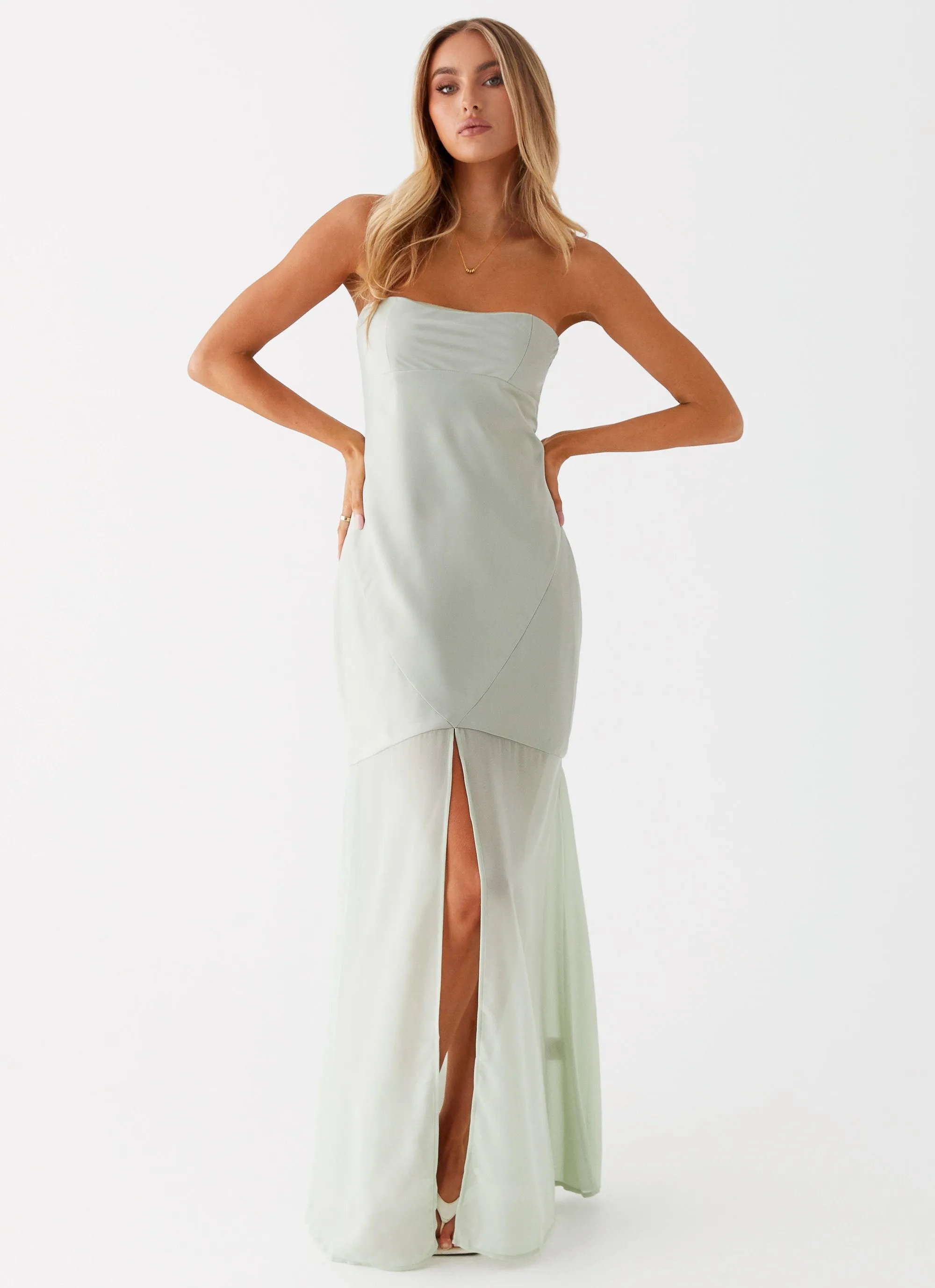 Brea Maxi Dress - Sage Flare Swing Evening Classic