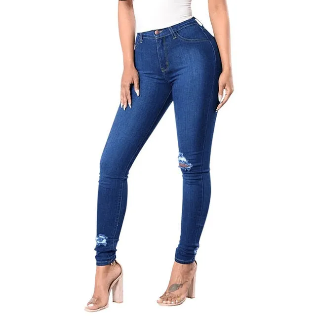 Winter Stretch Ripped High Waist jeans