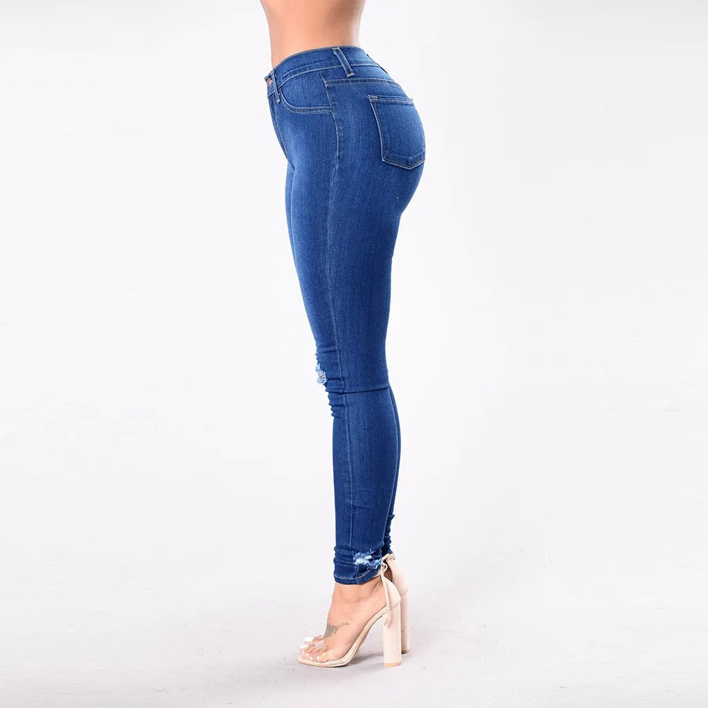 Winter Stretch Ripped High Waist jeans