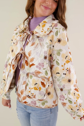 Long Sleeve Shirt Flexible Neckline With Cream And Sugar Jacket