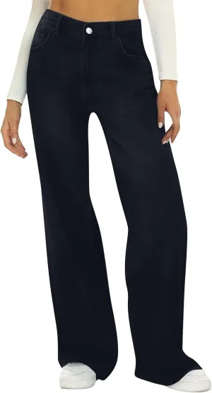 Women Boyfriend Jeans Pants Loose Fit High Waisted Straight Baggy Denim Wide Leg Jeans Y2K Streetwear with Pockets