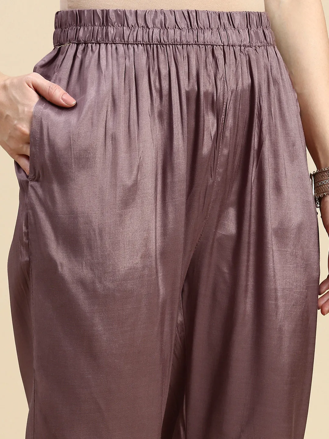 Women Ethnic Motifs Brown Straight Kurta Set with Dupatta