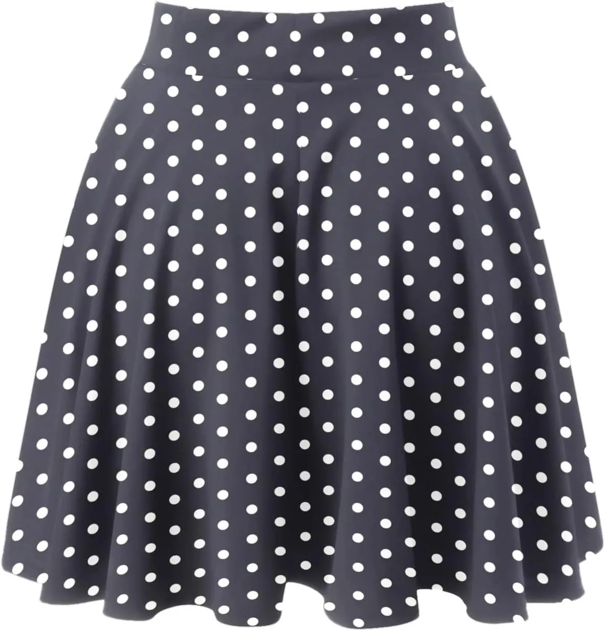 Women Going Out Skirts Womens A Line Midi Skirt Flared High Waist Skirts Polka Dot Pleated Ruffle Hem Vintage