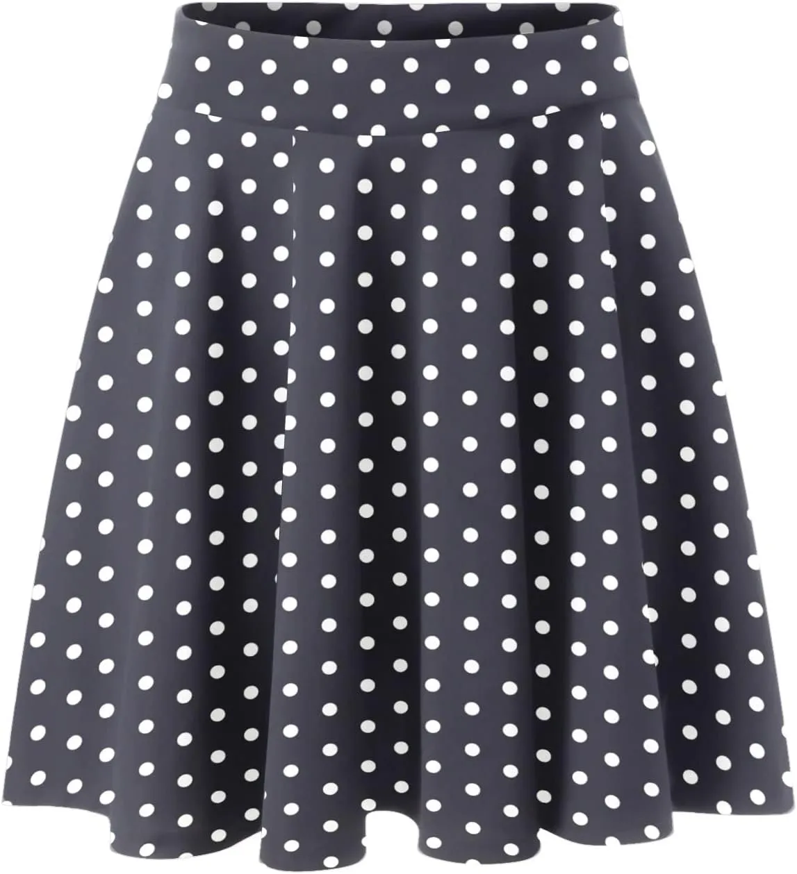 Women Going Out Skirts Womens A Line Midi Skirt Flared High Waist Skirts Polka Dot Pleated Ruffle Hem Vintage