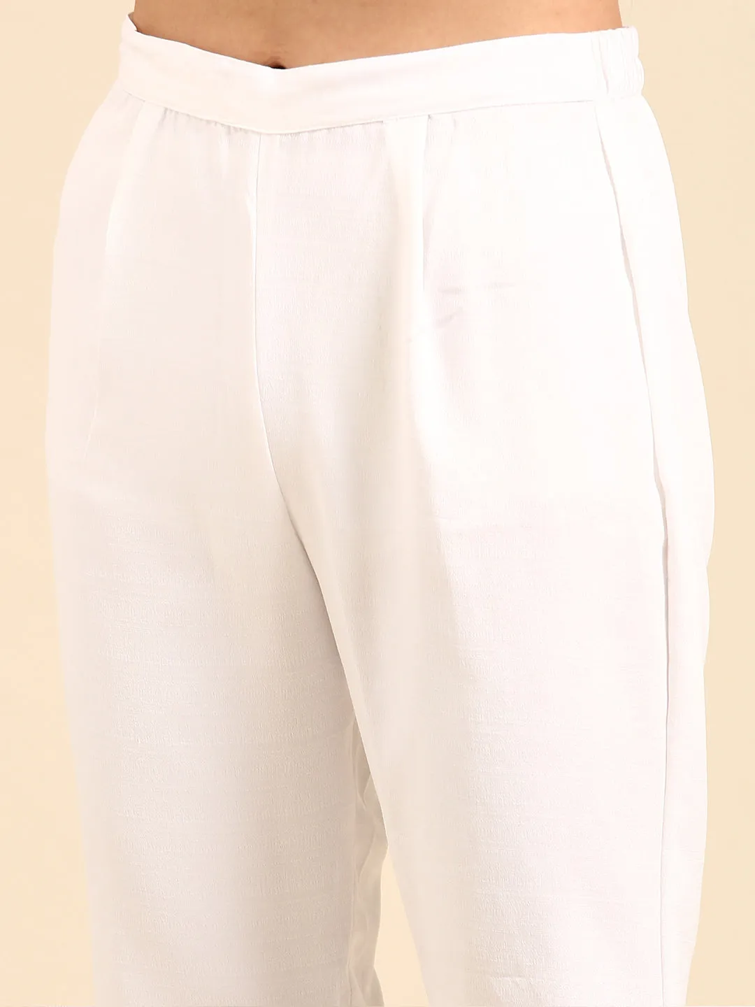 Women Graphic White Straight Kurta Set with Dupatta