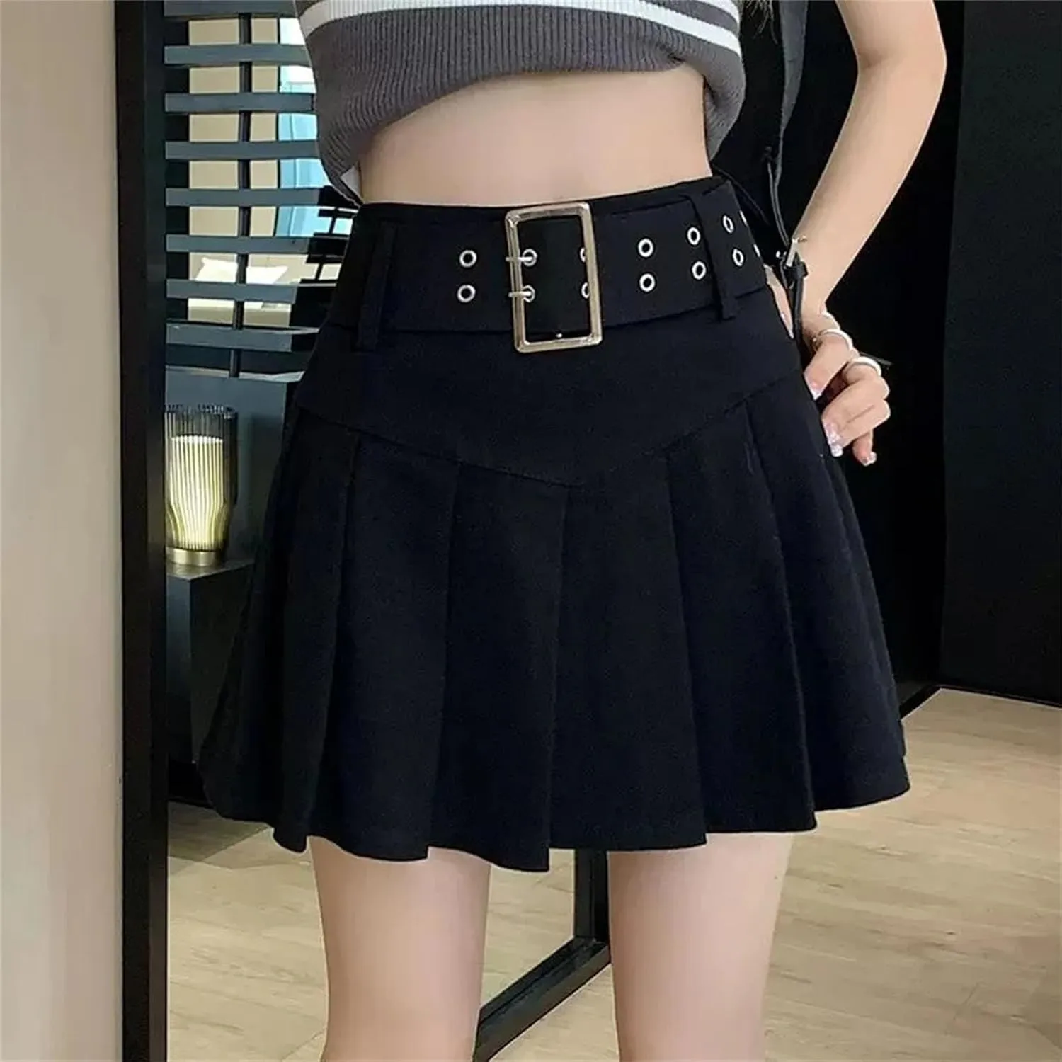 Women Pleated Mini Skirts Vintage High Waist Short Skirt Summer Fashion Casual Party Skirts