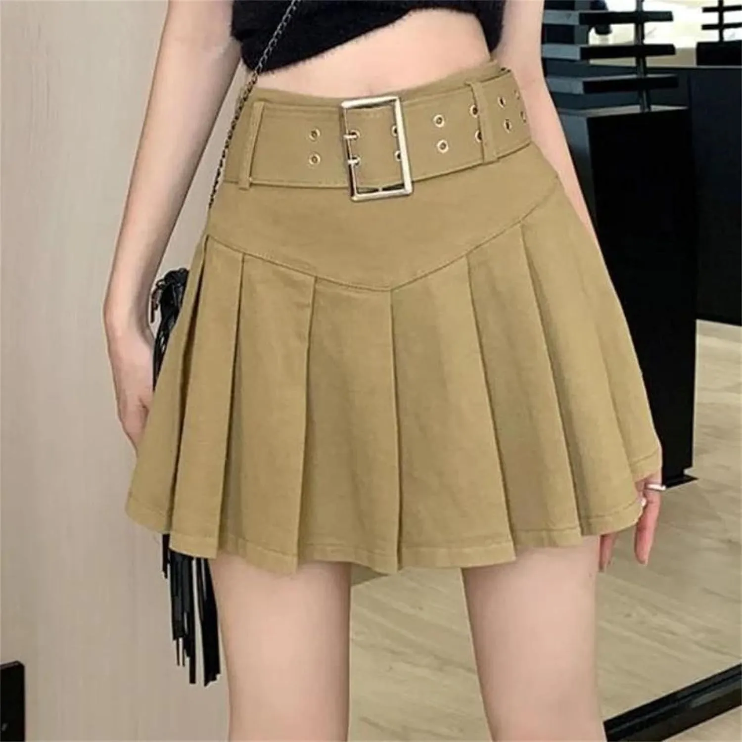 Women Pleated Mini Skirts Vintage High Waist Short Skirt Summer Fashion Casual Party Skirts